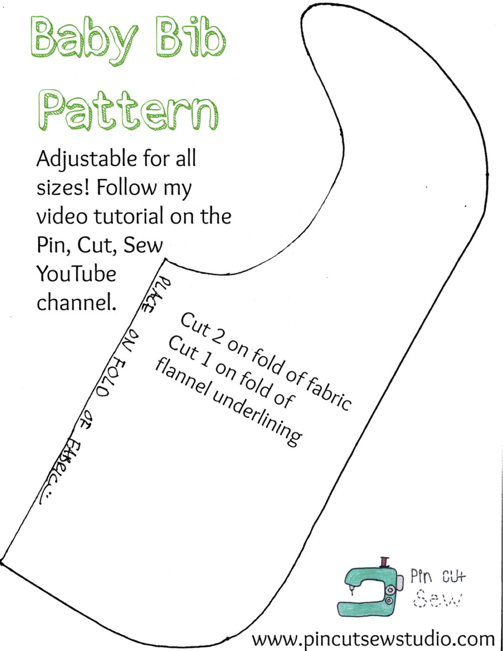 Free Baby Bib Pattern And Beginner Friendly Tutorial — Pin Cut Sew in Free Printable Bib Pattern