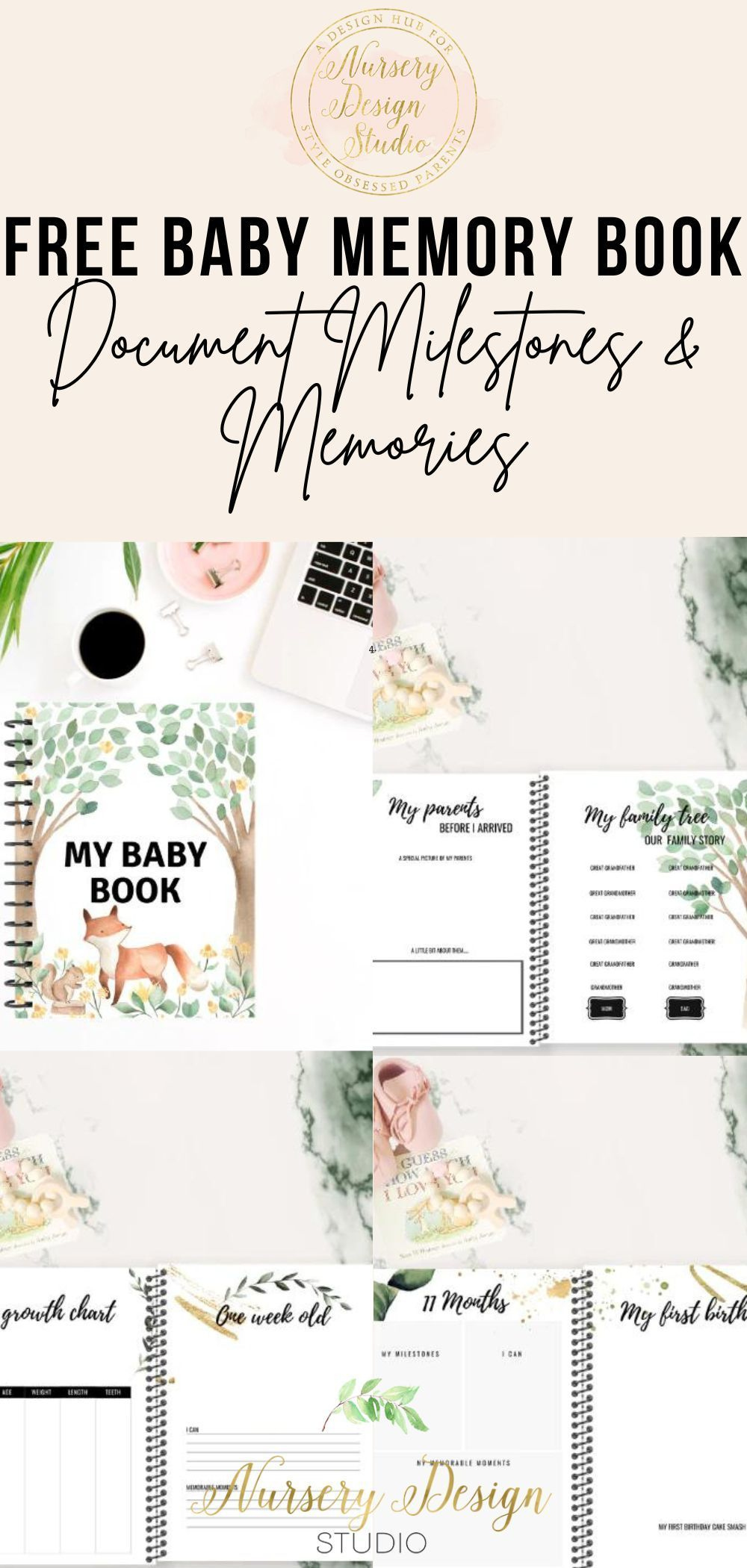 Free Baby Memory Book To Record First Year Milestones Printable regarding Free Printable Baby Memory Book