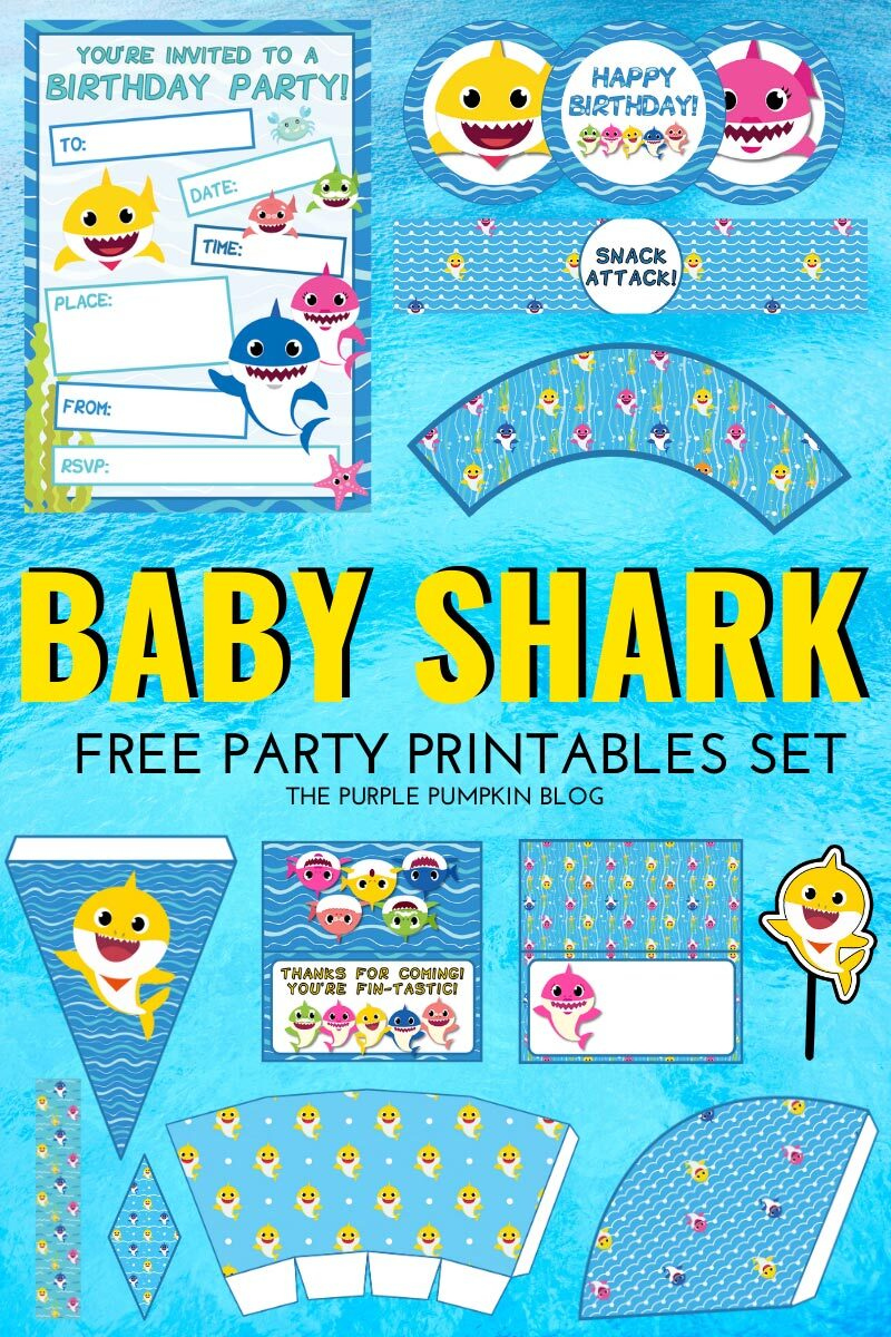 Free Baby Shark Party Printables!: Baby Shark Printables within Free Party Printables