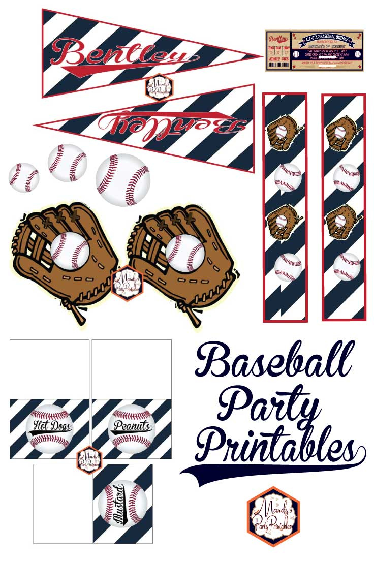 Free Baseball Party Printables - Mandy&amp;#039;S Party Printables inside Free Baseball Printables