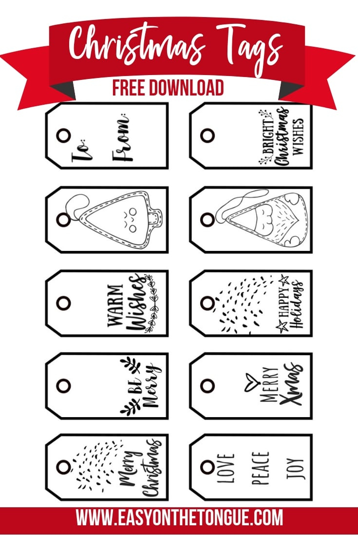 Free Black &amp;amp; White Christmas Gift Tags + A Download For You pertaining to Christmas Gift Tags Free Printable Black And White