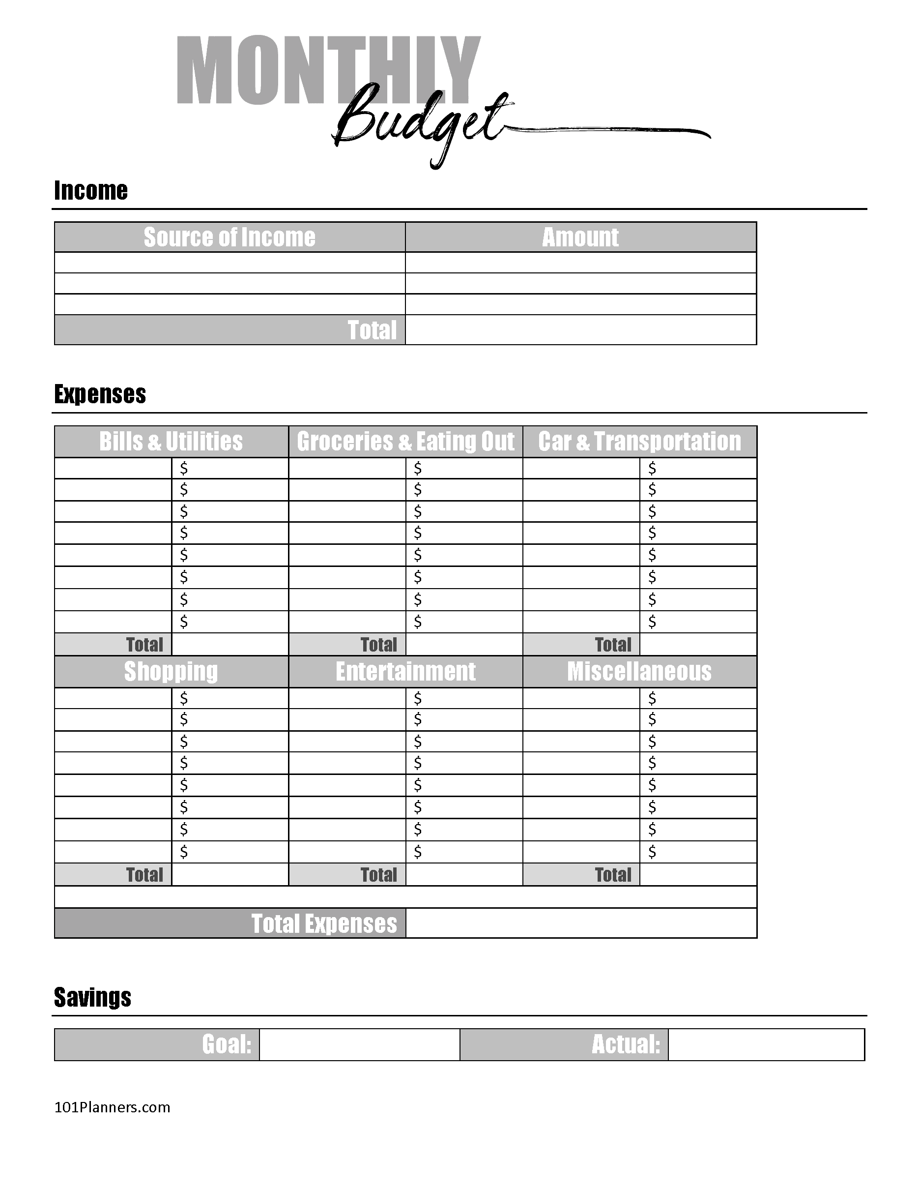 Free Budget Sheet Template | Printable And Editable within Free Online Printable Budget Worksheet