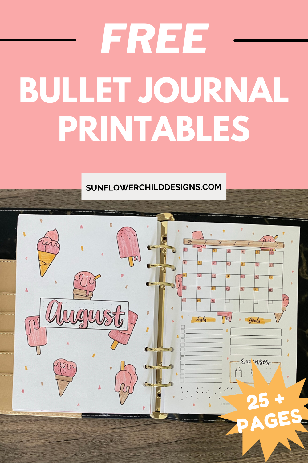 Free Bullet Journal Printables 25+ Pages With Doodles — Sunflower pertaining to Free Bullet Journal Printables