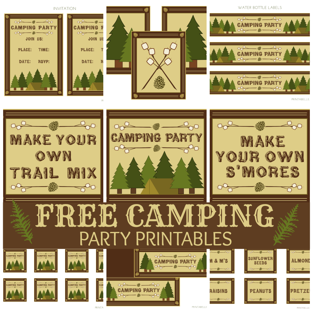 Free Camping Party Printables | Catch My Party regarding Free Camping Party Printables