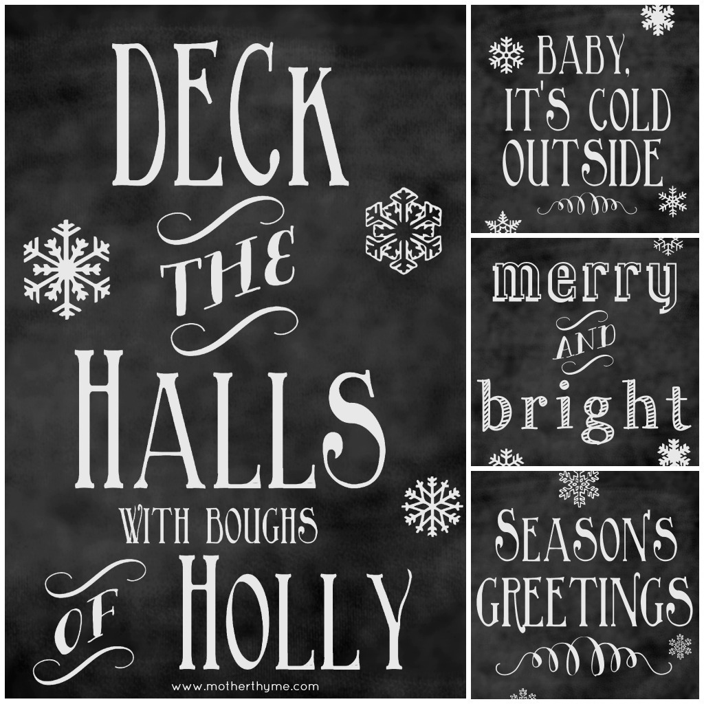 Free Christmas Chalkboard Printables - Mother Thyme with Free Chalkboard Printables