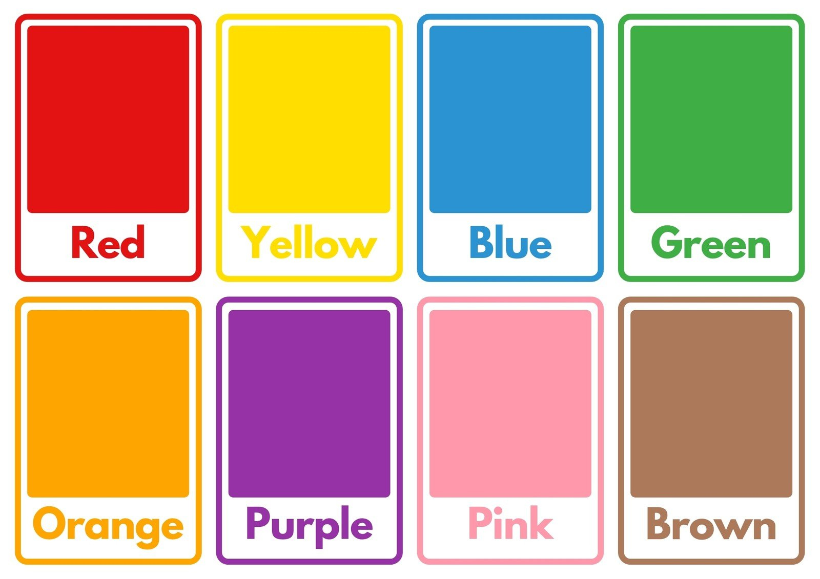 Free Color Flashcard Templates To Edit And Print | Canva for Color Flashcards Printable Free