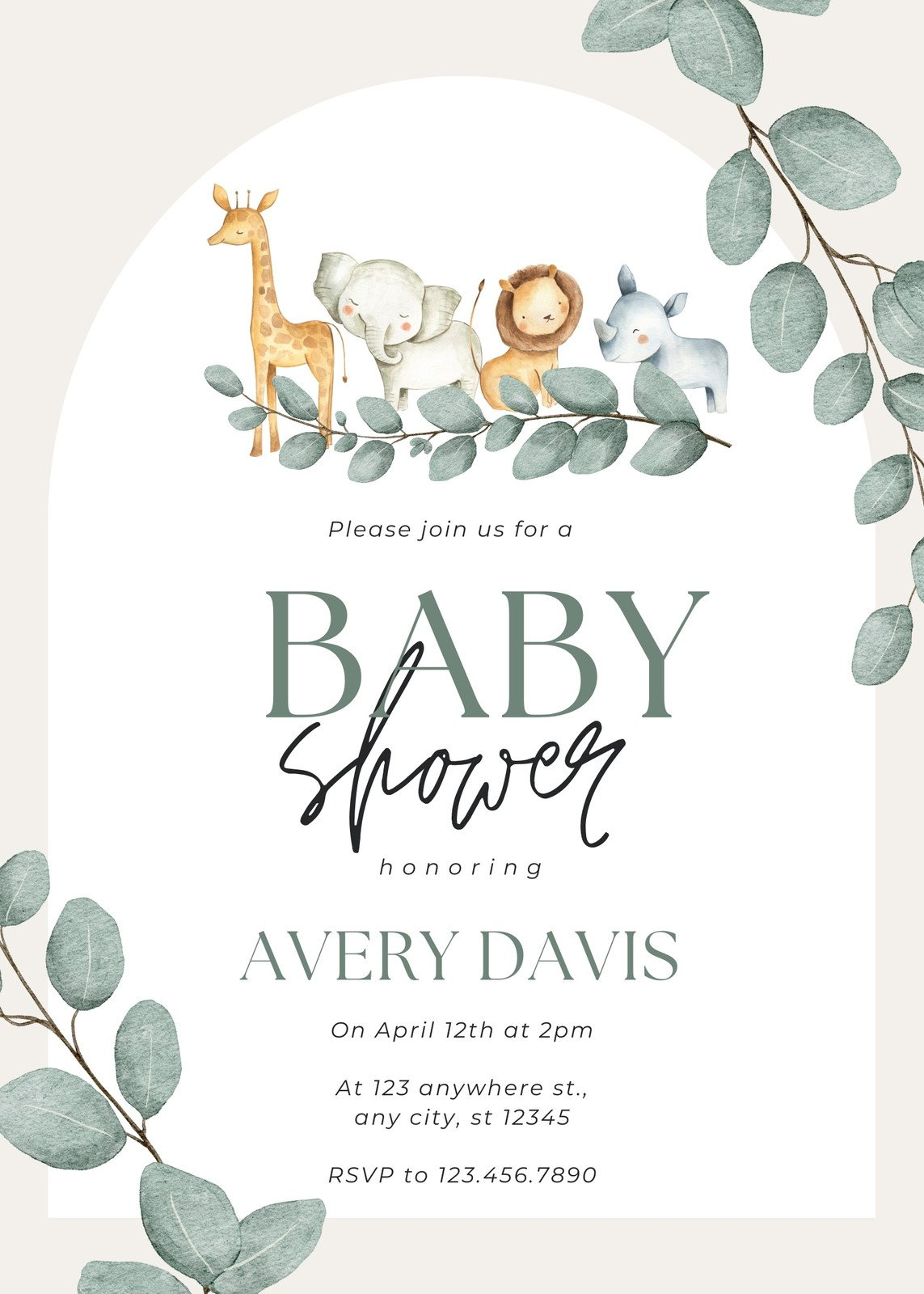 Free, Custom Printable Baby Shower Invitation Templates | Canva in Baby Invitations Printable Free