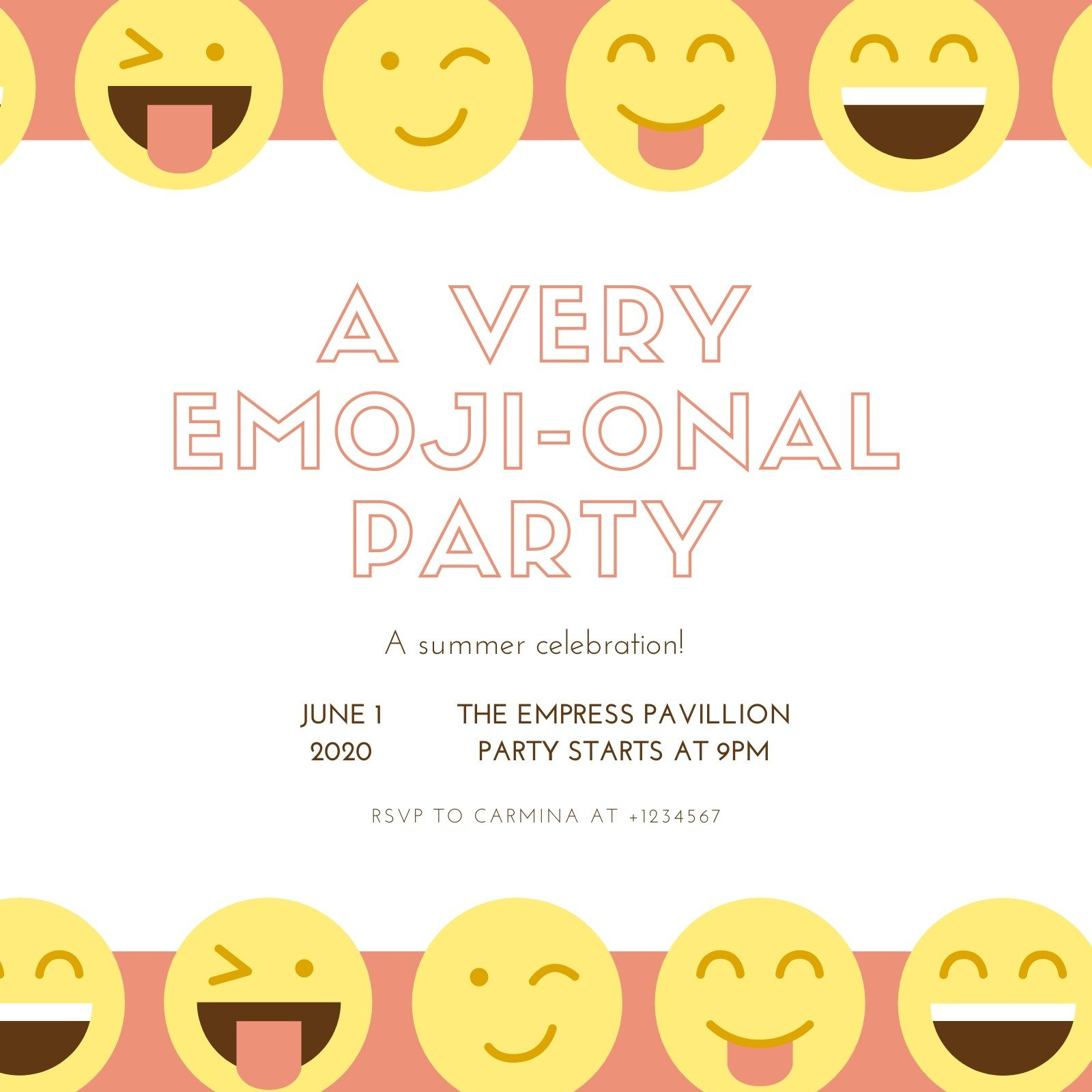 Free Custom Printable Emoji Party Invitation Templates | Canva regarding Emoji Invitations Printable Free