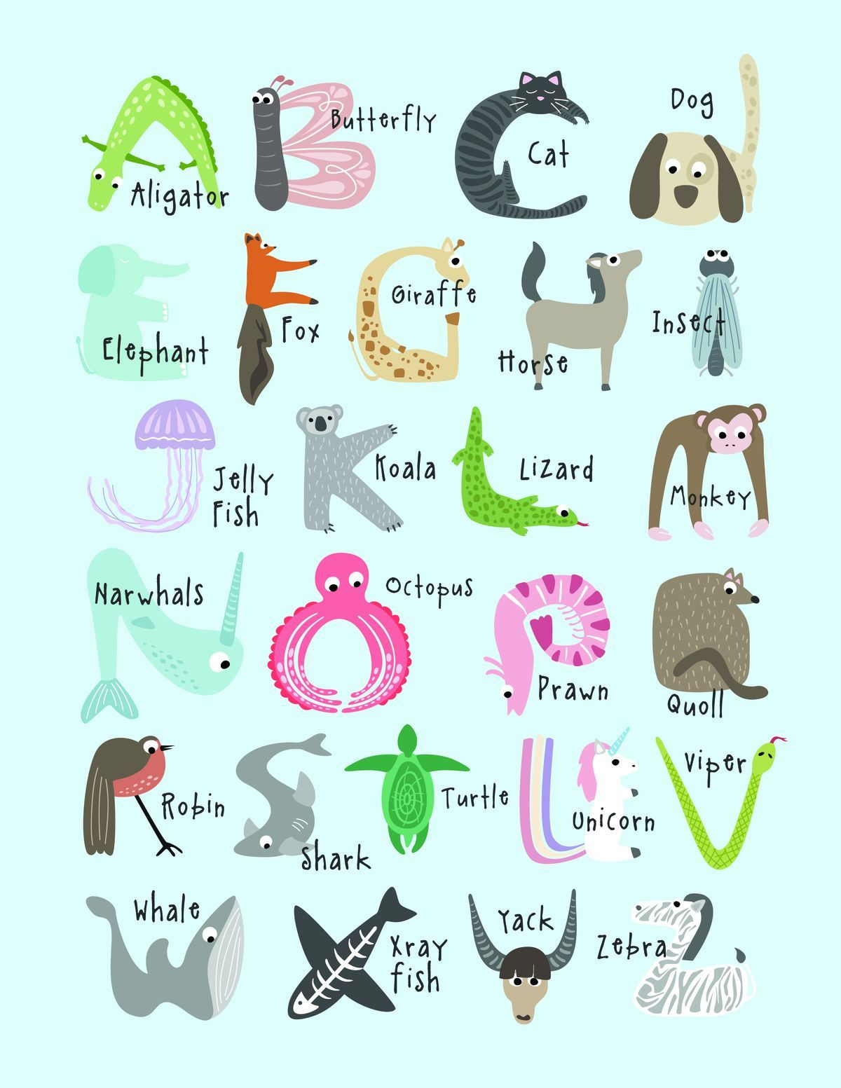 Free, Cute And Educational Animal Alphabet Printables | Animal throughout Free Printable Animal Alphabet Letters