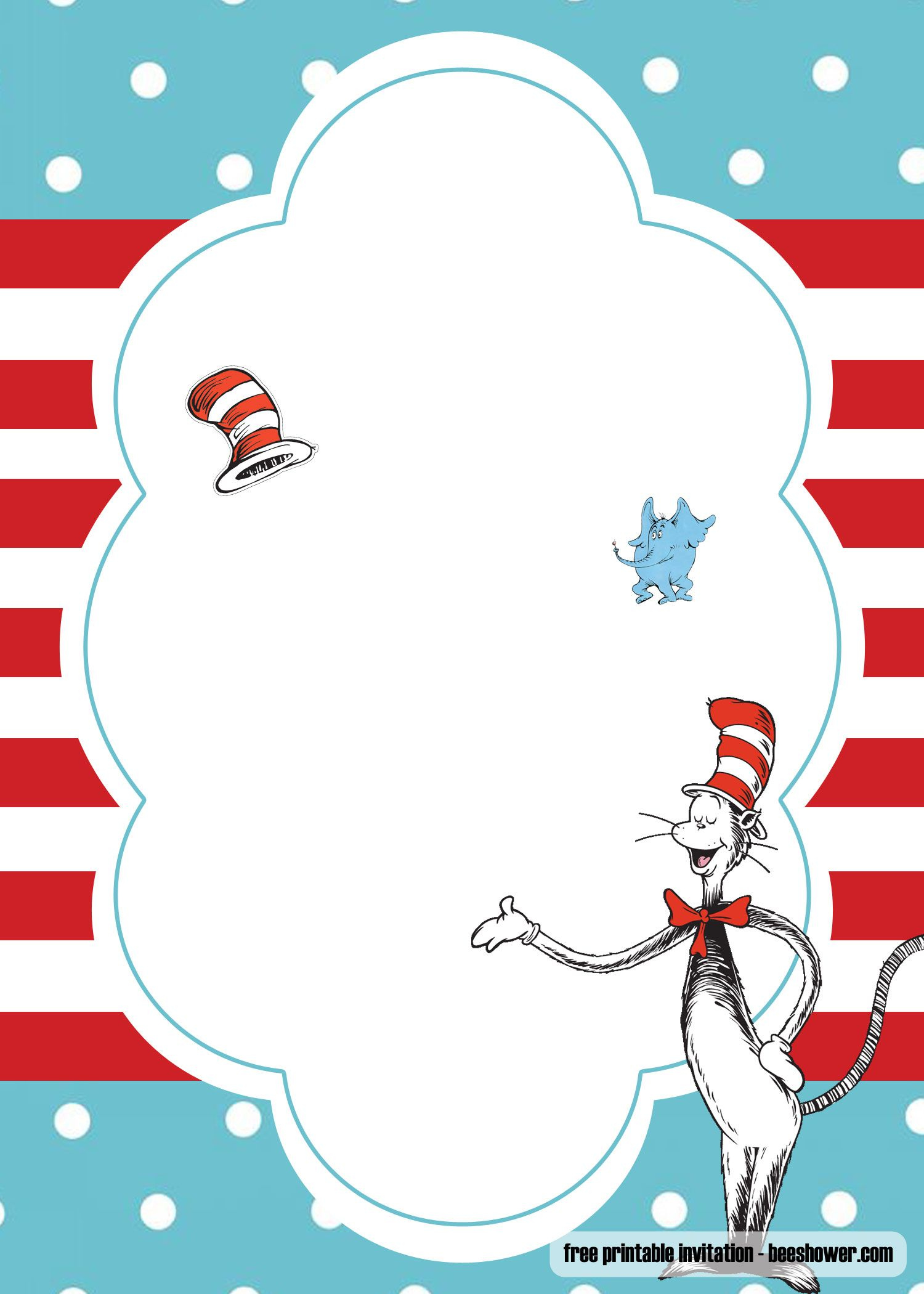 Free Dr Seuss Template For Your Baby Shower Invitations | Dr Seuss with Dr Seuss Free Printable Templates