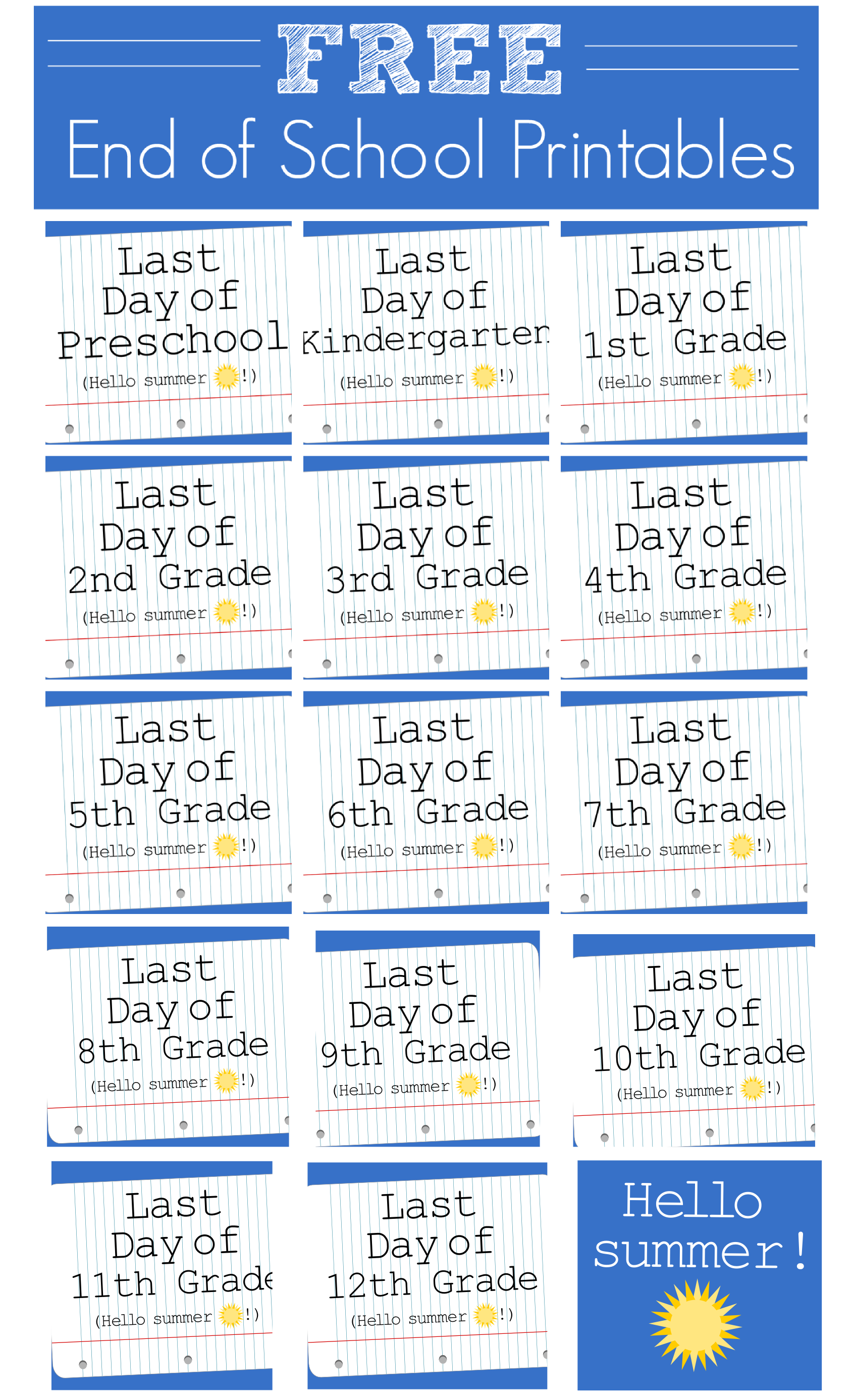 Free End Of School Printables For Kids And Teens | Catch My Party regarding Free End of School Year Printables