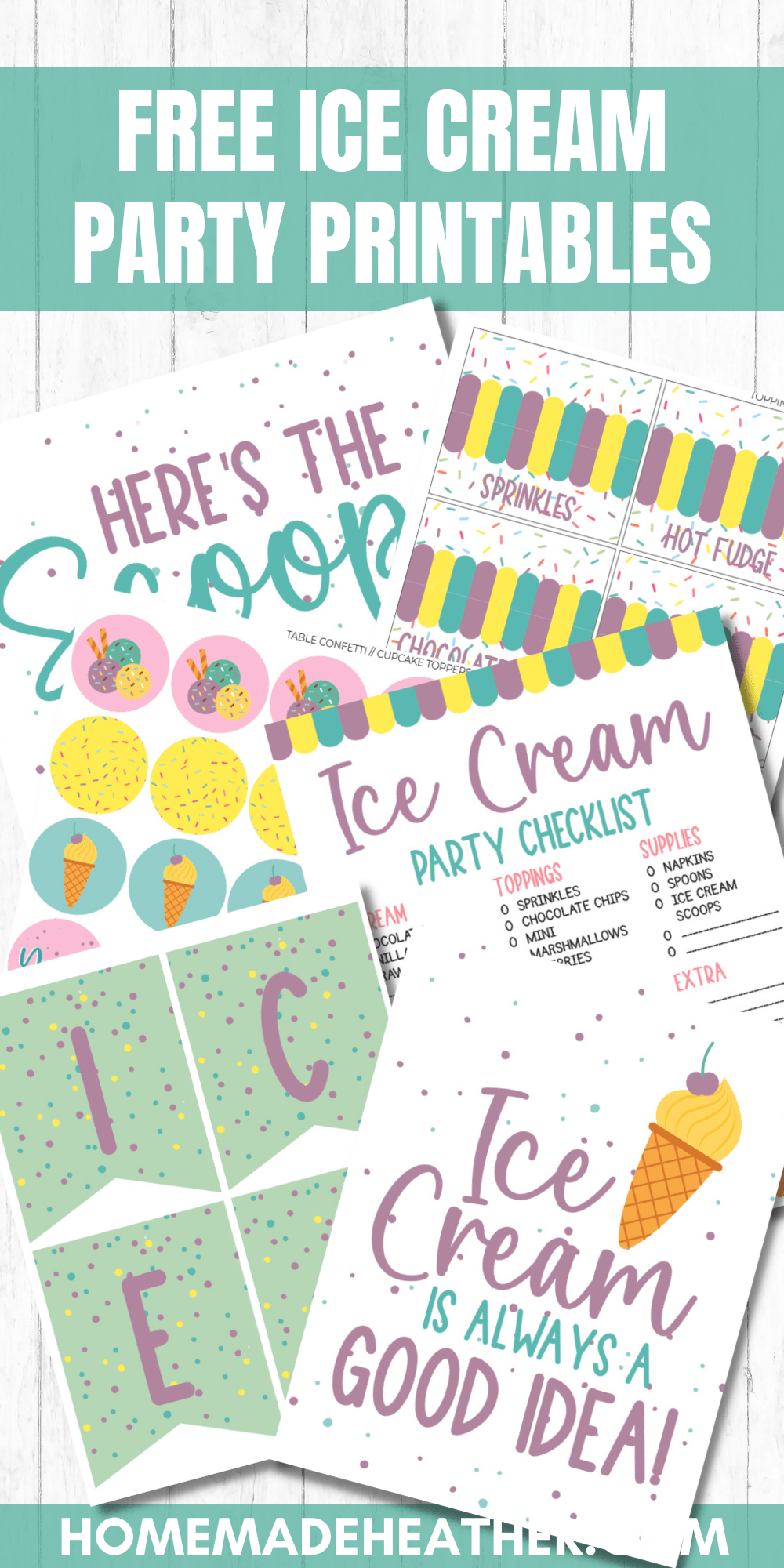 Free Ice Cream Party Printables » Homemade Heather with Free Party Printables