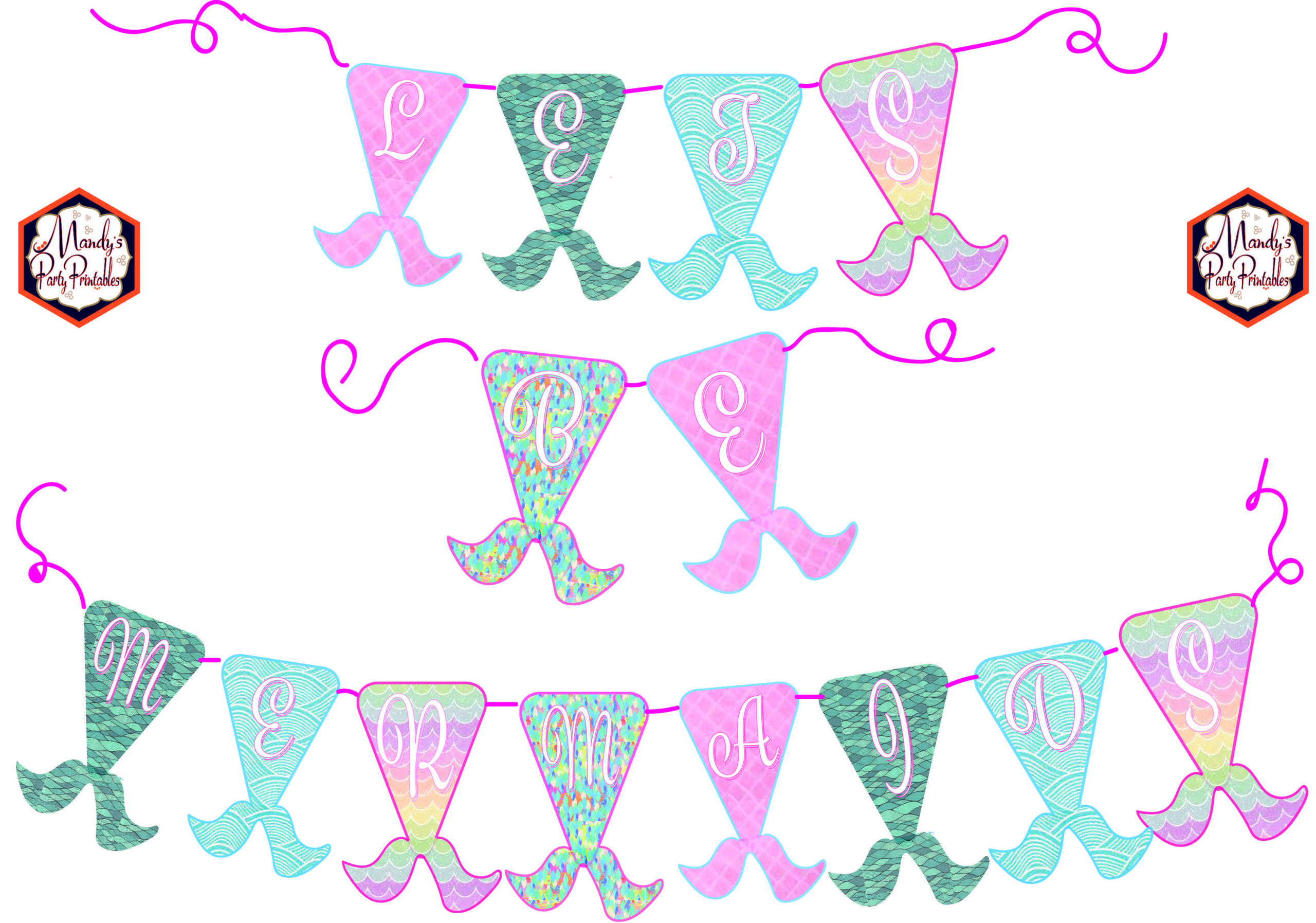 Free Mermaid Birthday Party Printables - Mandy&amp;#039;S Party Printables within Free Mermaid Party Printables