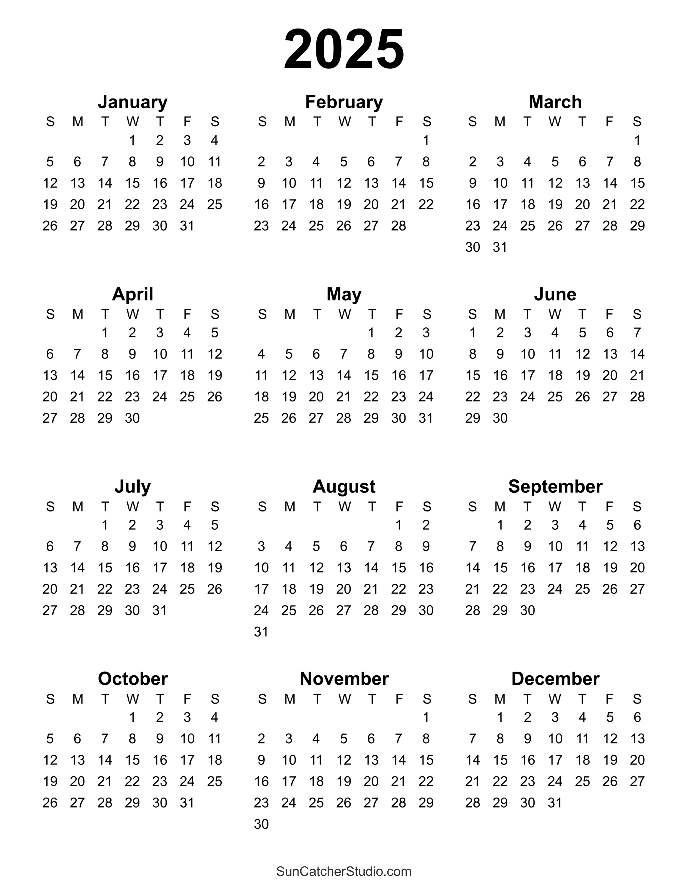 Free Printable 2025 Yearly Calendar – Diy Projects, Patterns in Free 2025 Planner Printable