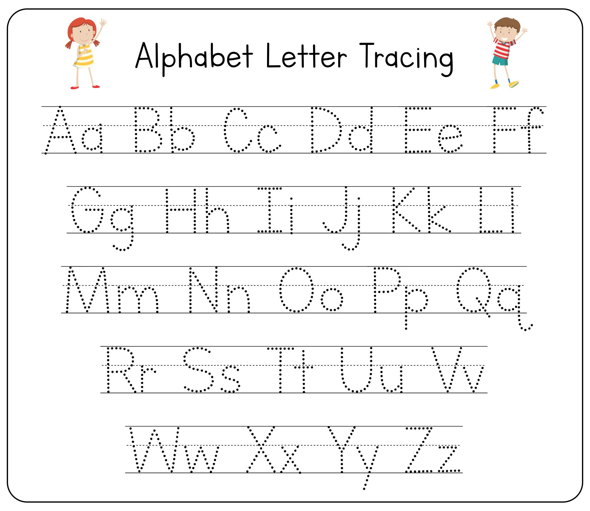 Free Printable Alphabet Tracing Worksheets - Printable Template inside Free Printable Alphabet Tracing Worksheets