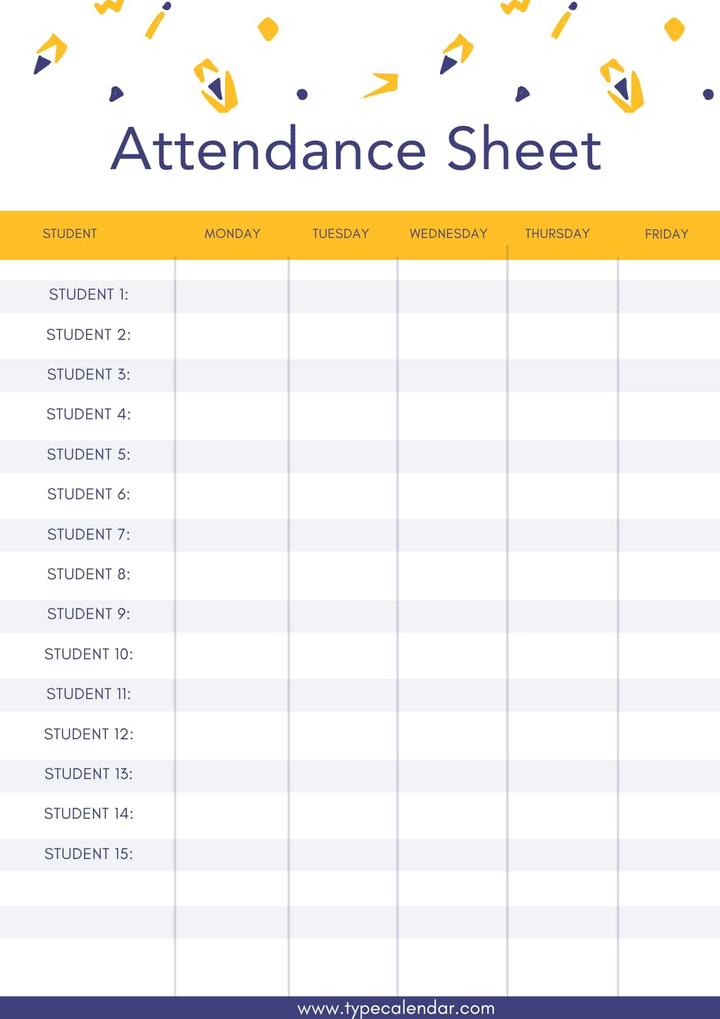 Free Printable Attendance Sheet Templates [Word, Excel, Pdf] pertaining to Free Printable Attendance Forms For Teachers