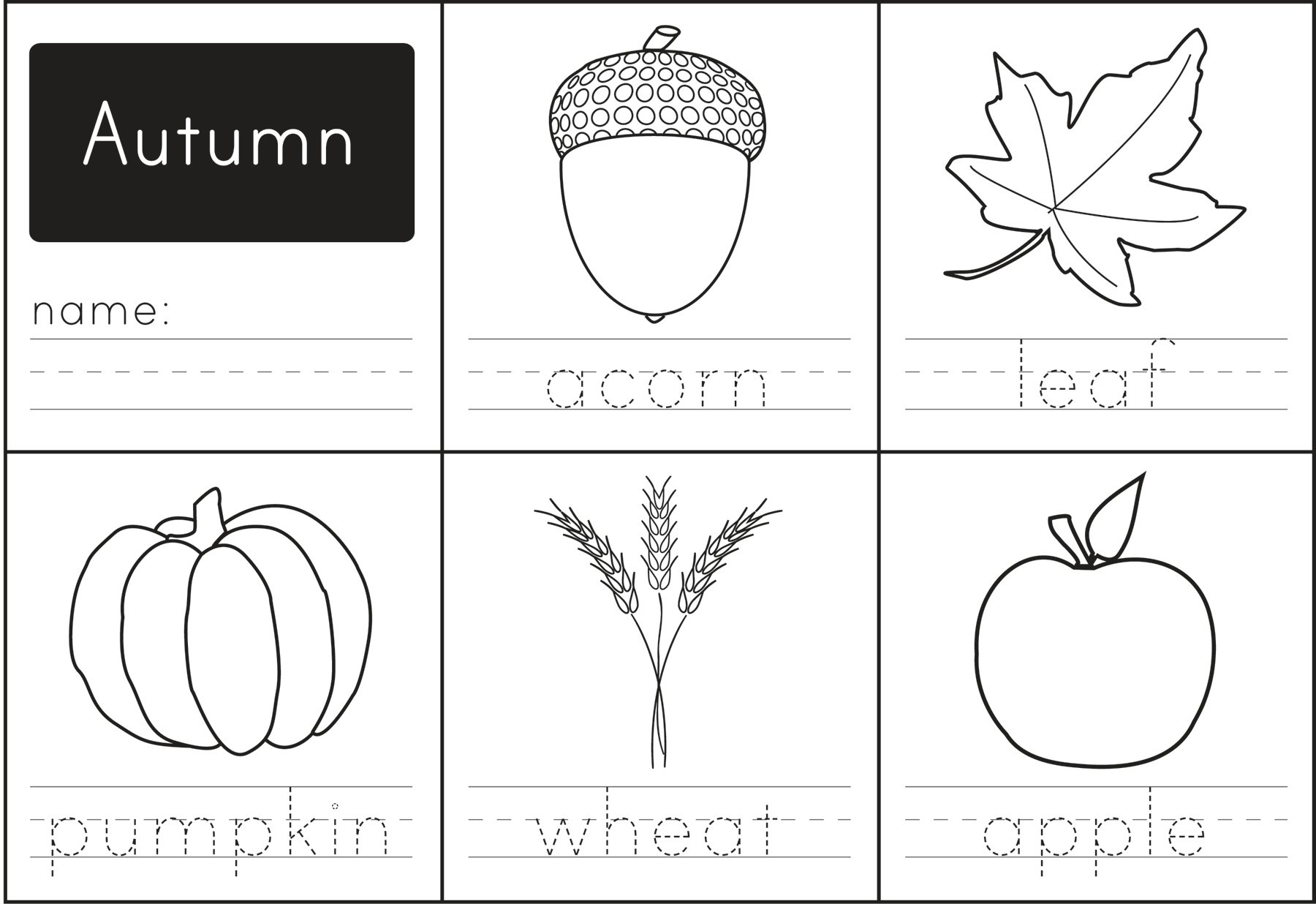 Free Printable: Autumn Words - Paging Supermom within Free Printable Autumn Worksheets