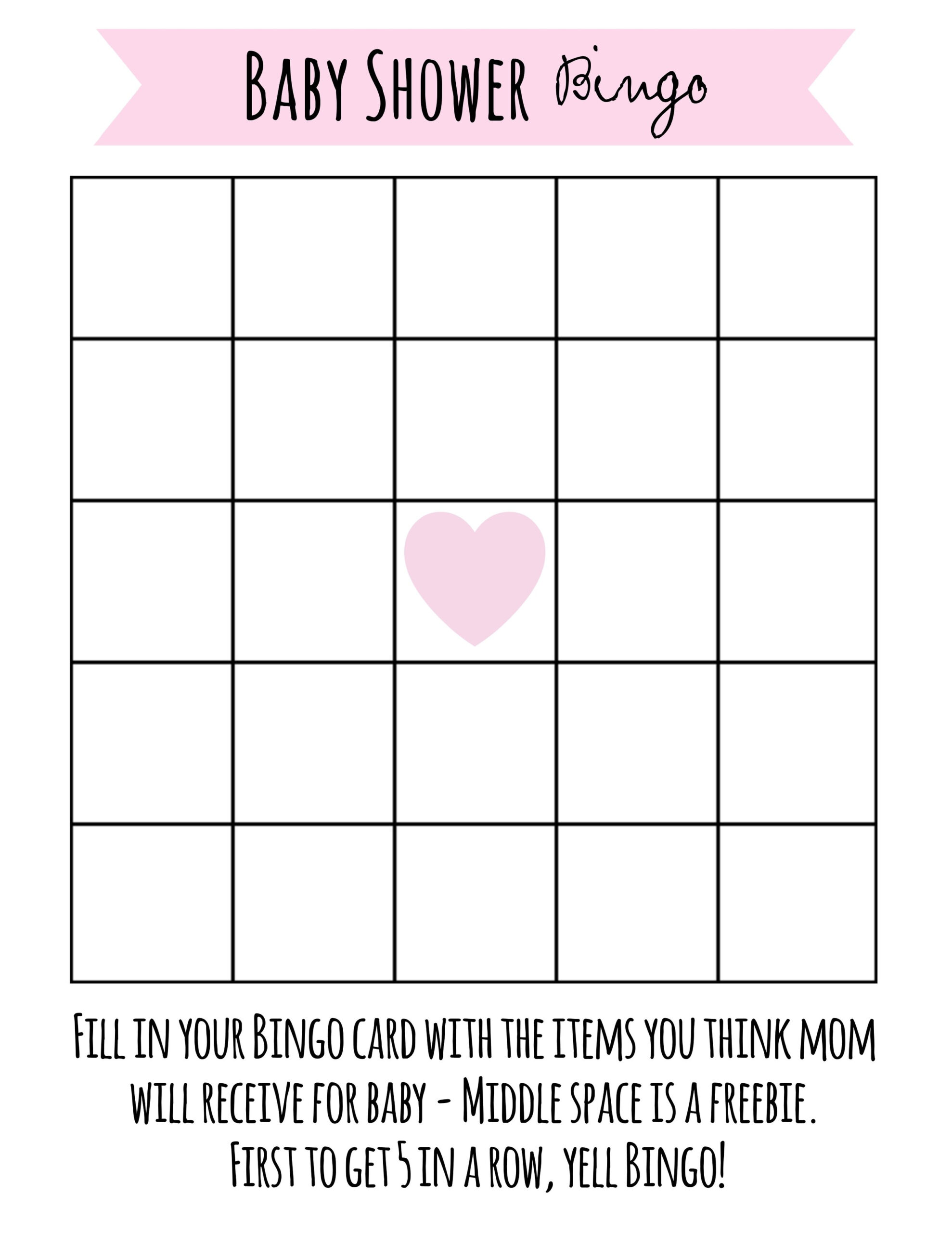 Free Printable Baby Shower Games - Download Instantly! inside Baby Bingo Free Printable Template