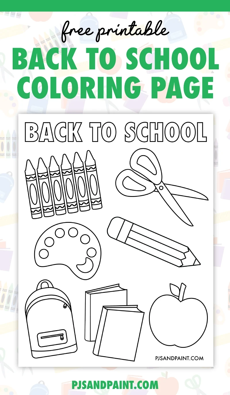 Free Printable Back To School Coloring Page - Pjs And Paint inside Free Printable Back to School