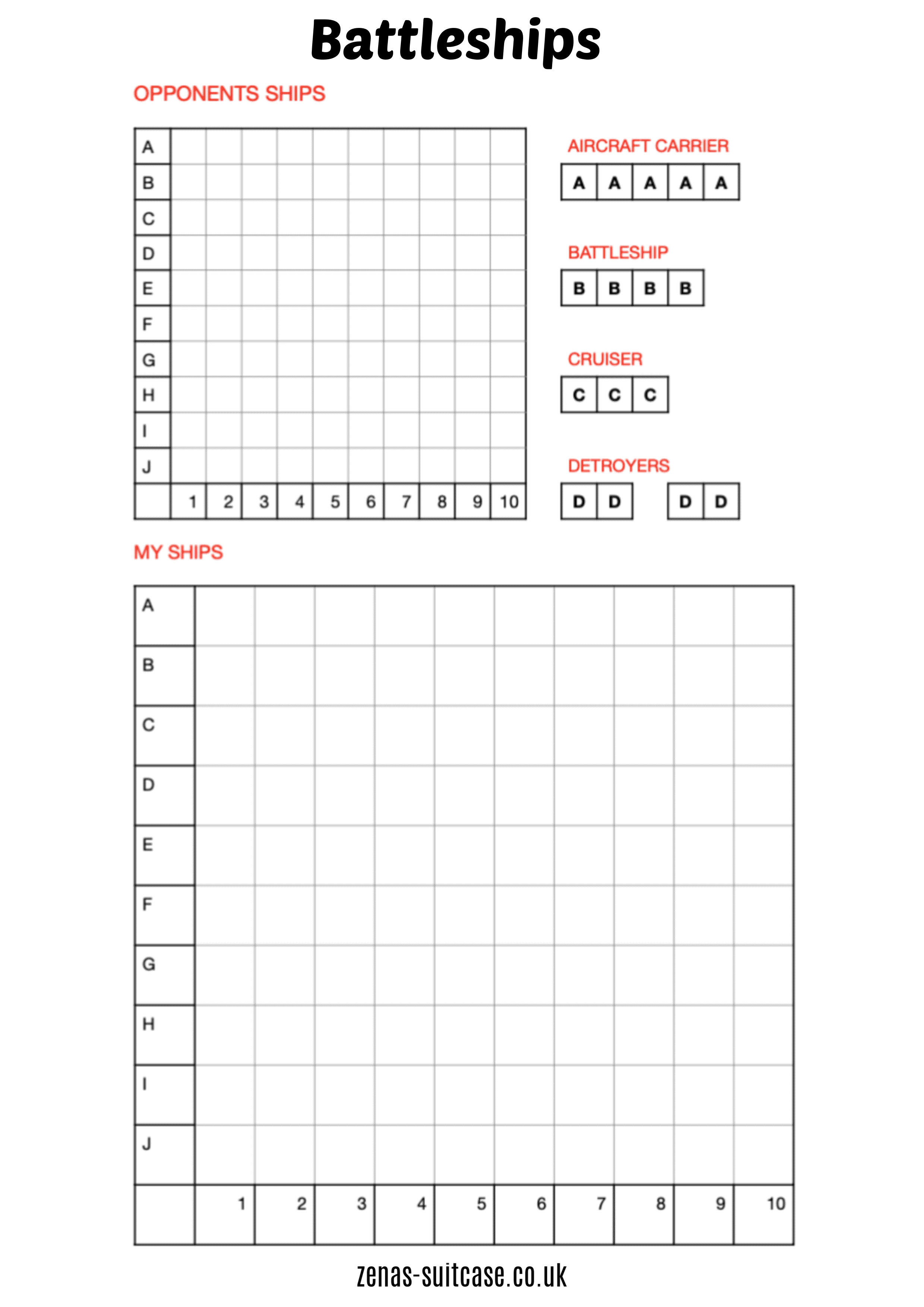 Free Printable Battleship Game To Play Anywhere with Free Printable Battleship Game