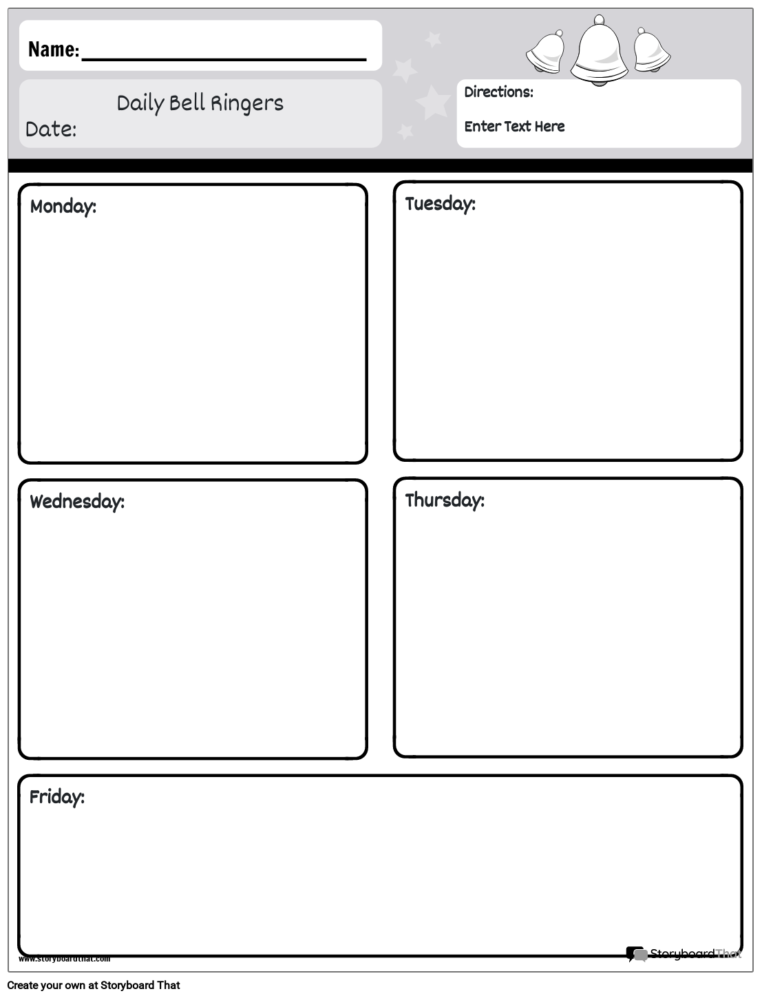 Free Printable Bell Ringers Templates | Storyboardthat with Free Printable Bell Ringers