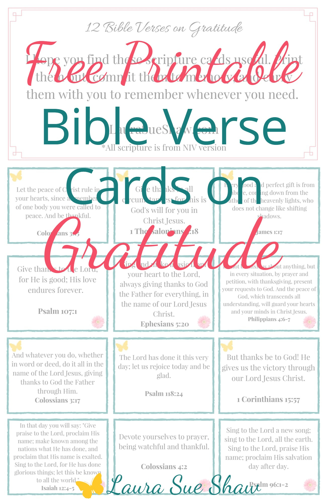 Free Printable Bible Verse Cards On Gratitude - Laura Sue Shaw with regard to Free Printable Bible Verse Cards