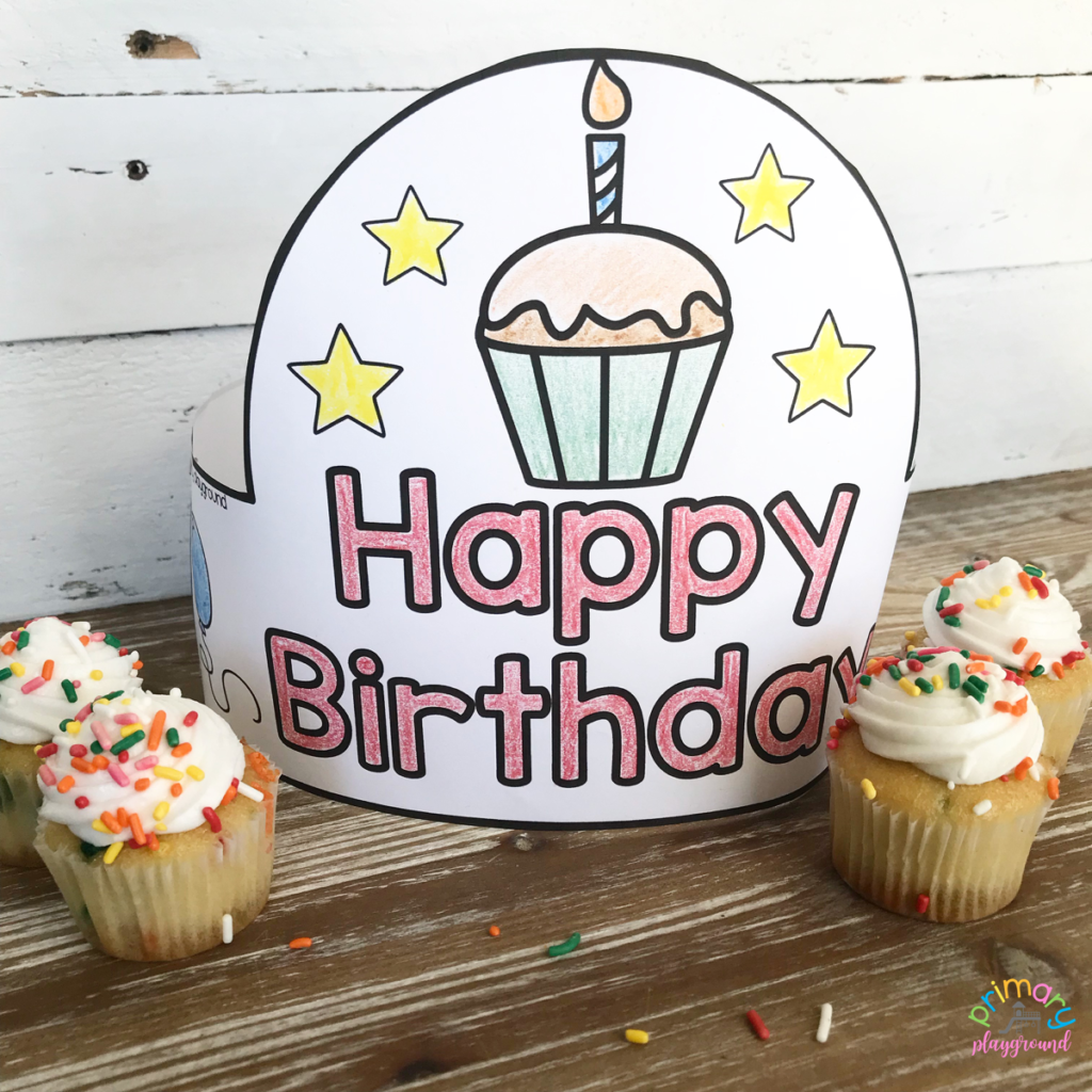 Free Printable Birthday Hat - Primary Playground with Free Printable Birthday Hat Template