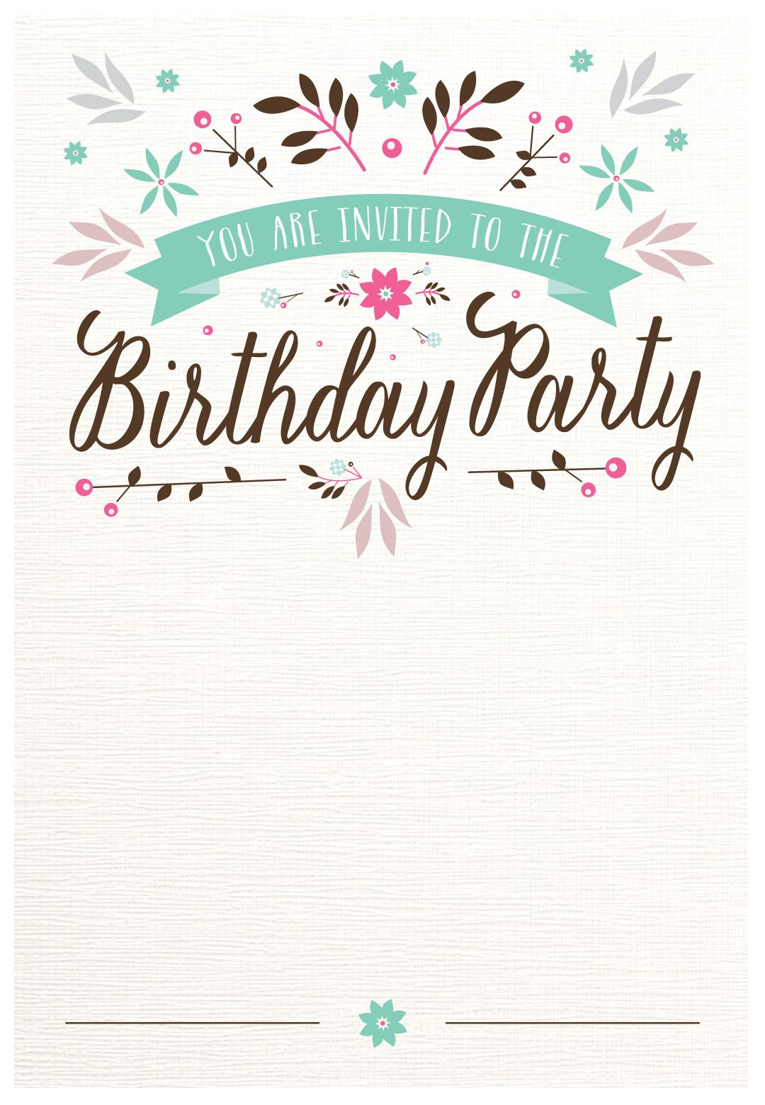 Free Printable Birthday Invitations Template | Birthday Party for Free Printable Birthday Invitation Cards