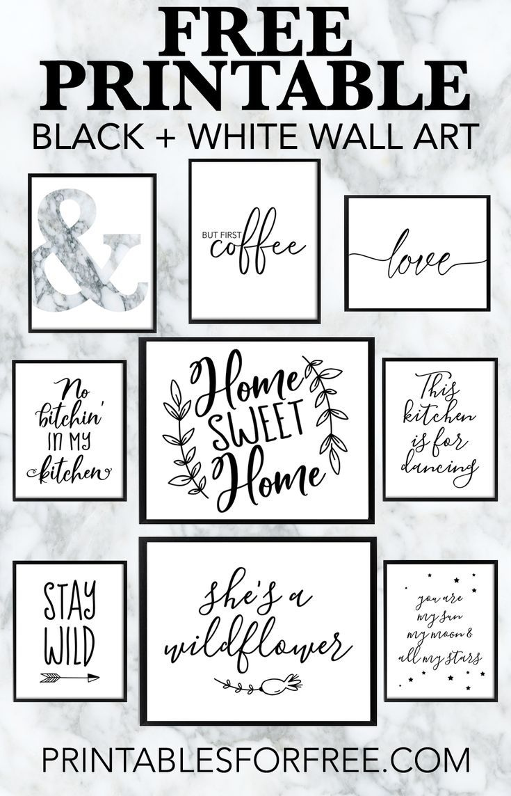 Free Printable Black And White Wall Art - Download And Print Your pertaining to Free Black and White Printable Art