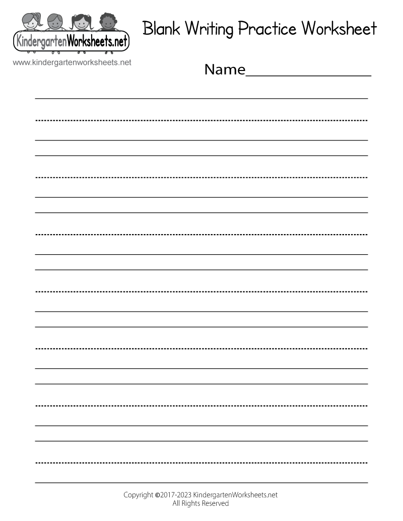 Free Printable Blank Writing Practice Worksheet in Blank Handwriting Worksheets Printable Free