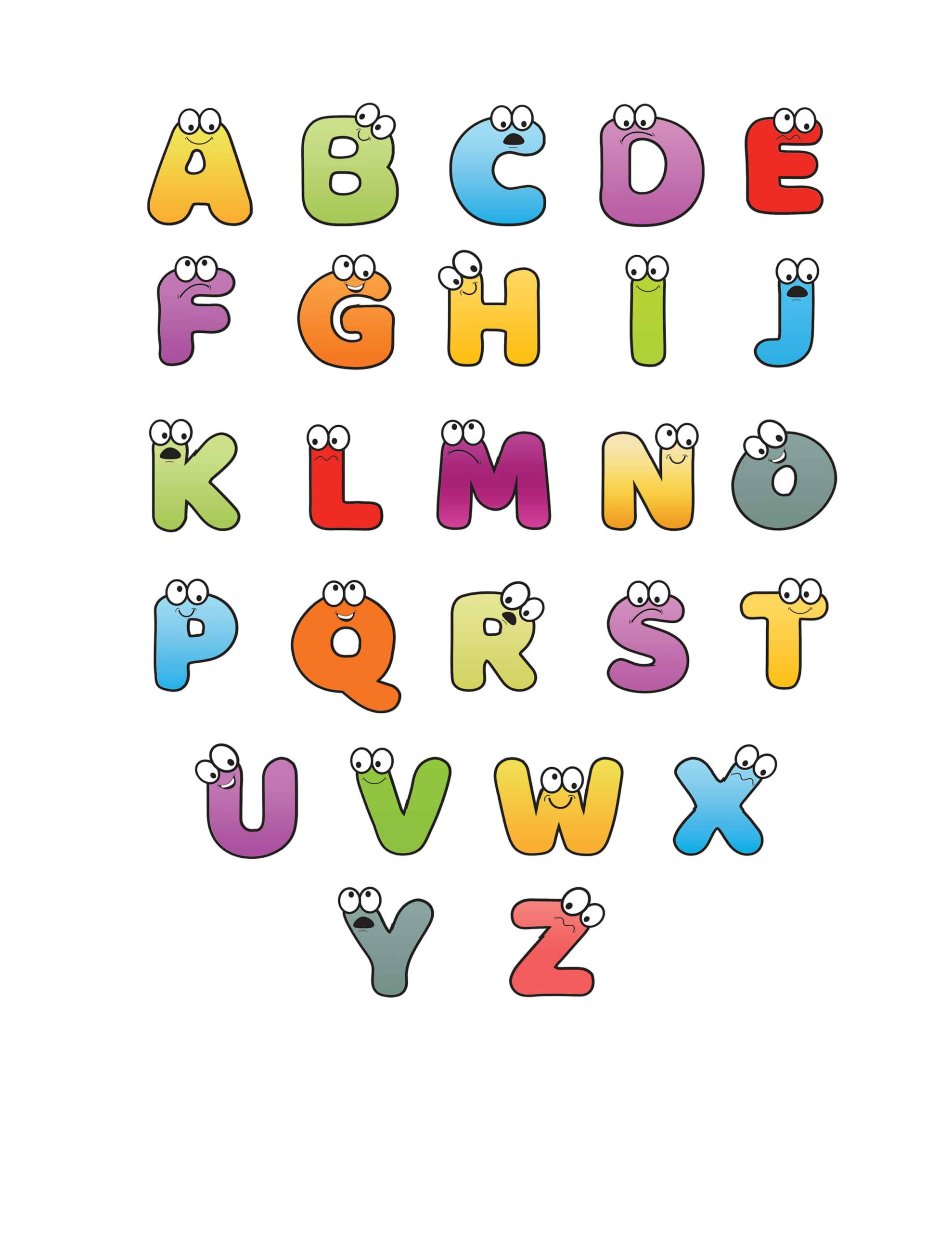 Free Printable Colorful Cartoon Letters Alphabet - Freebie Finding Mom intended for Free Printable Alphabet Letters To Color