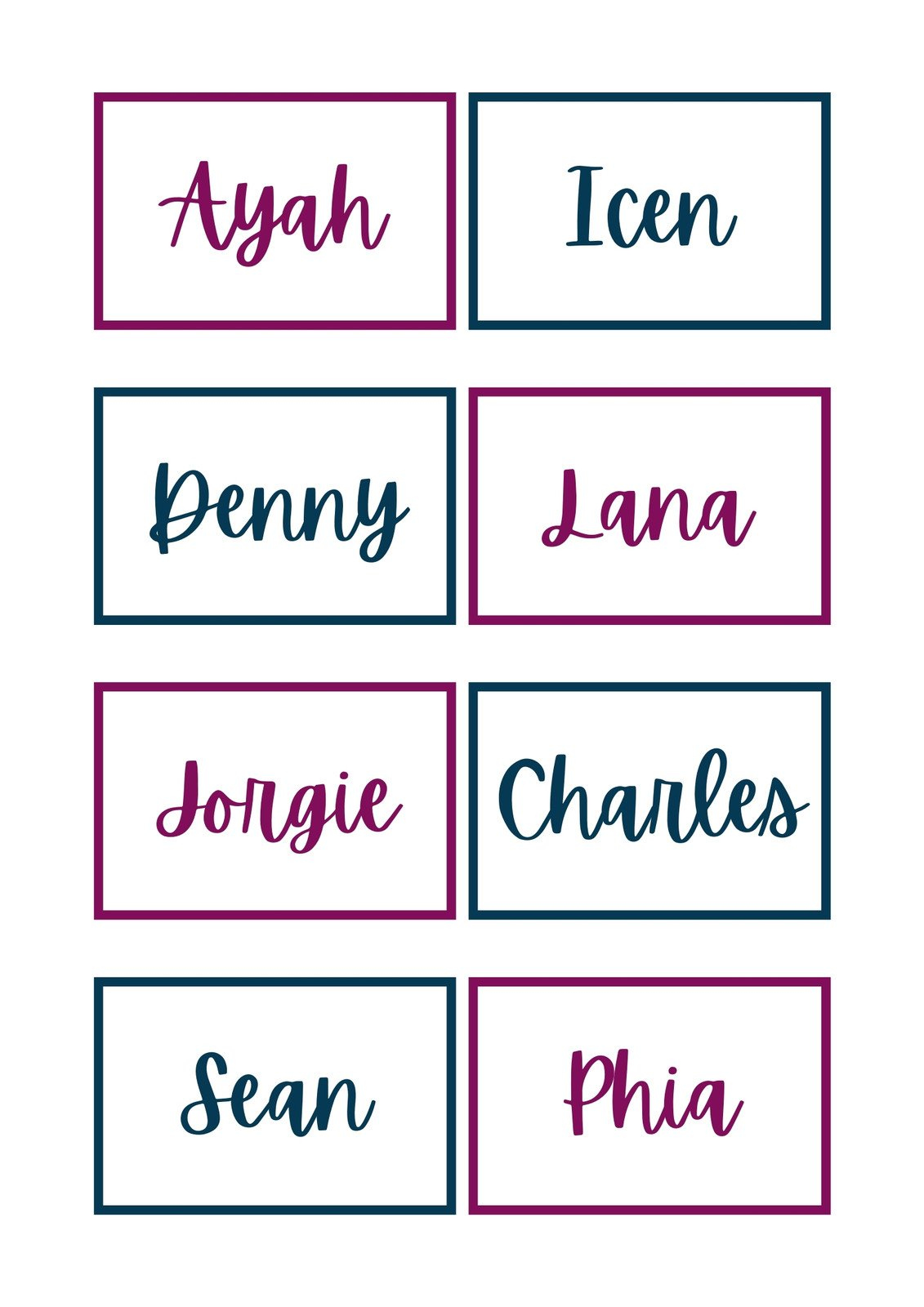 Free, Printable, Customizable Name Tag Templates | Canva within Free Name Printables