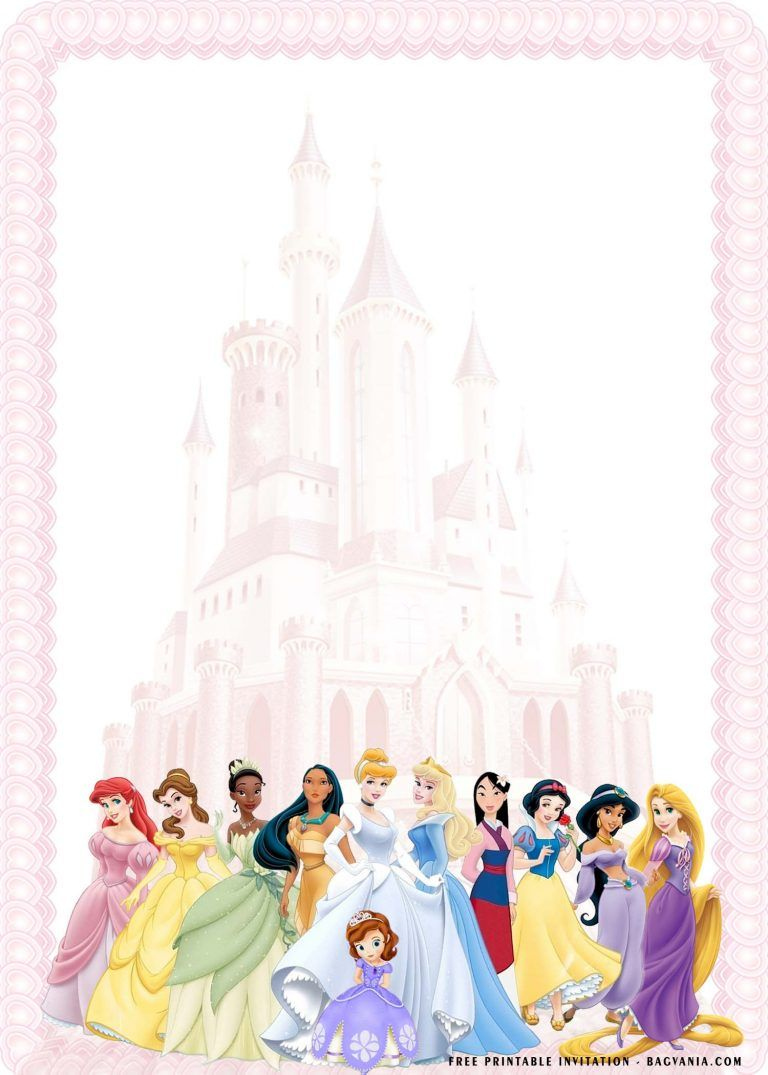 Free Printable) – Cute Disney Princess Birthday Invitation within Disney Princess Free Printable Invitations