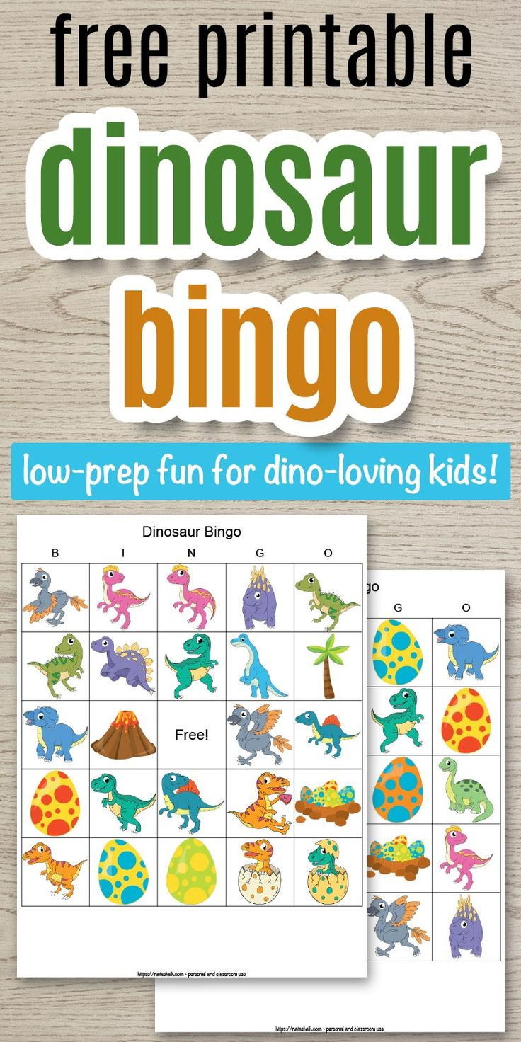 Free Printable Dinosaur Bingo (For A Roaring Good Time) | Dinosaur for Dinosaur Bingo Printable Free