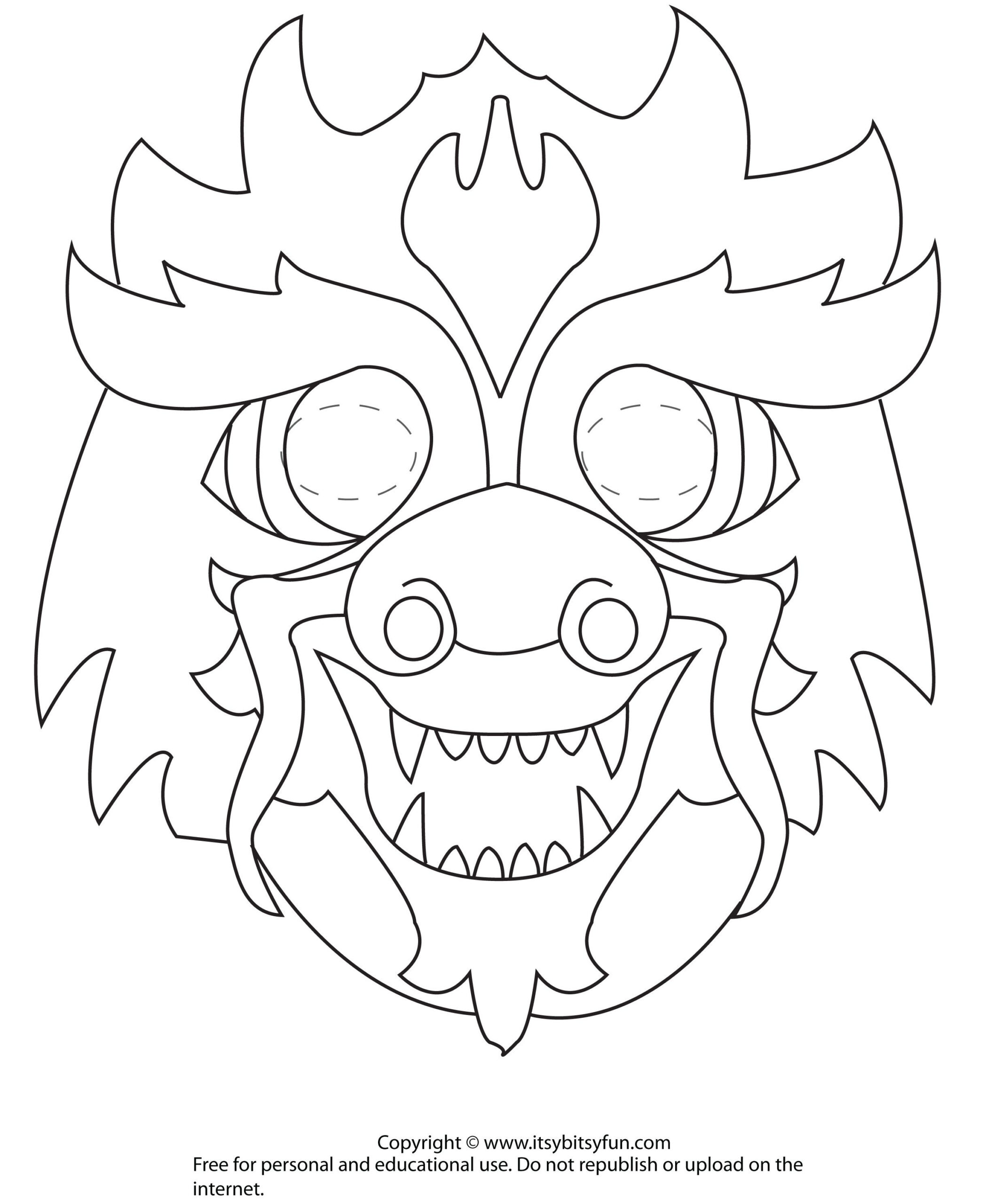 Free Printable Dragon Mask Template - Printable Templates Free regarding Dragon Mask Printable Free