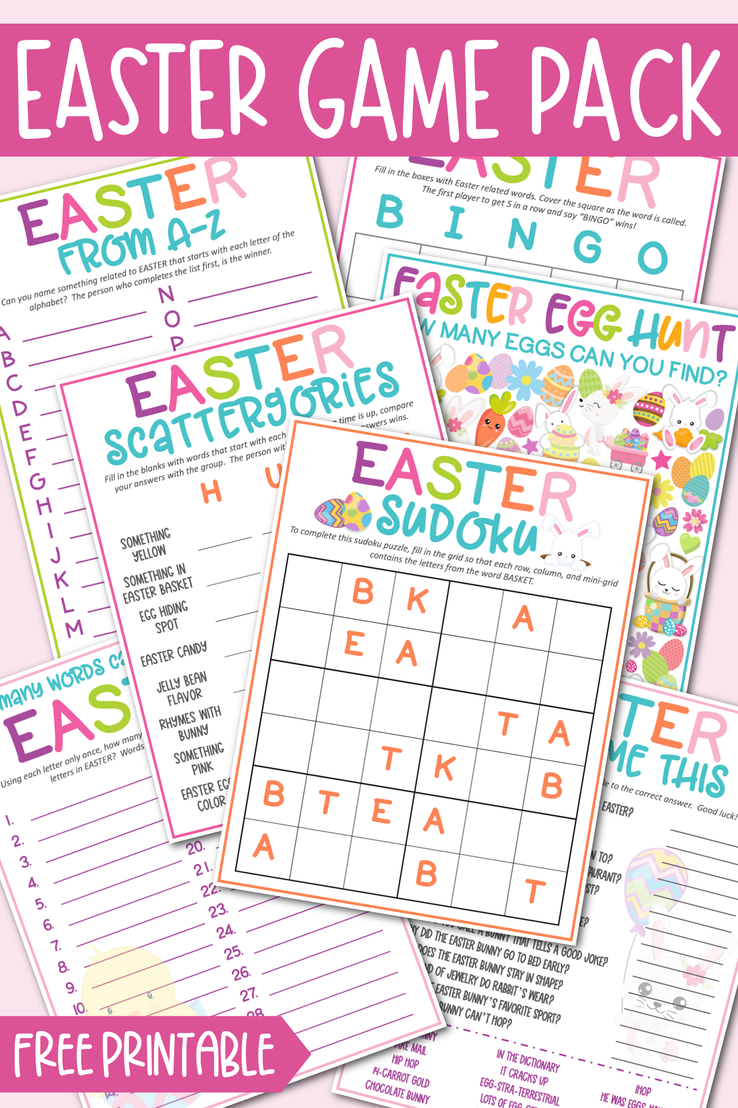 Free Printable Easter Game Pack - Kara Creates inside Easter Games For Adults Printable Free