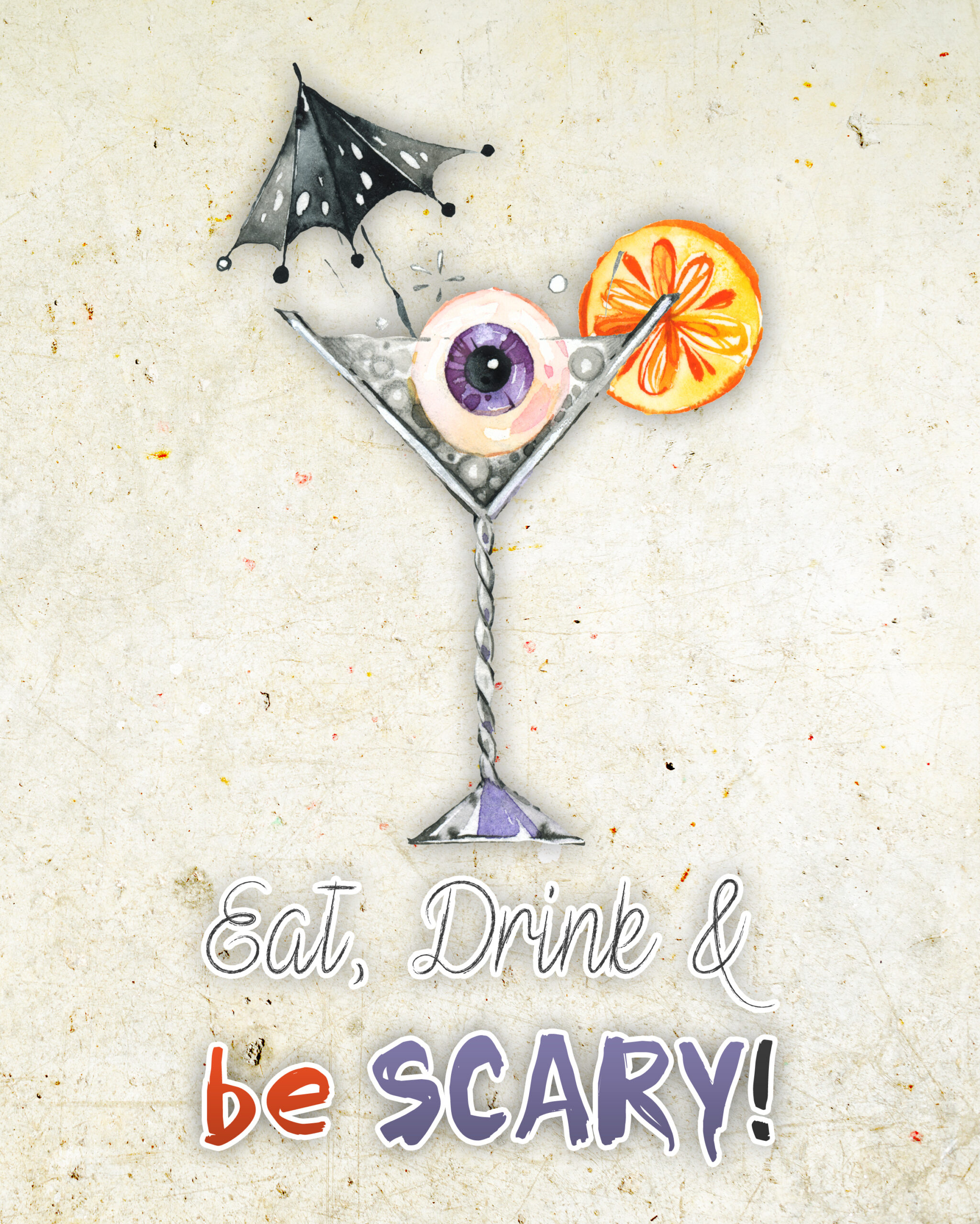 Free Printable Eat, Drink &amp; Be Scary! Wall Art - The Cottage Market throughout Eat Drink And Be Scary Free Printable