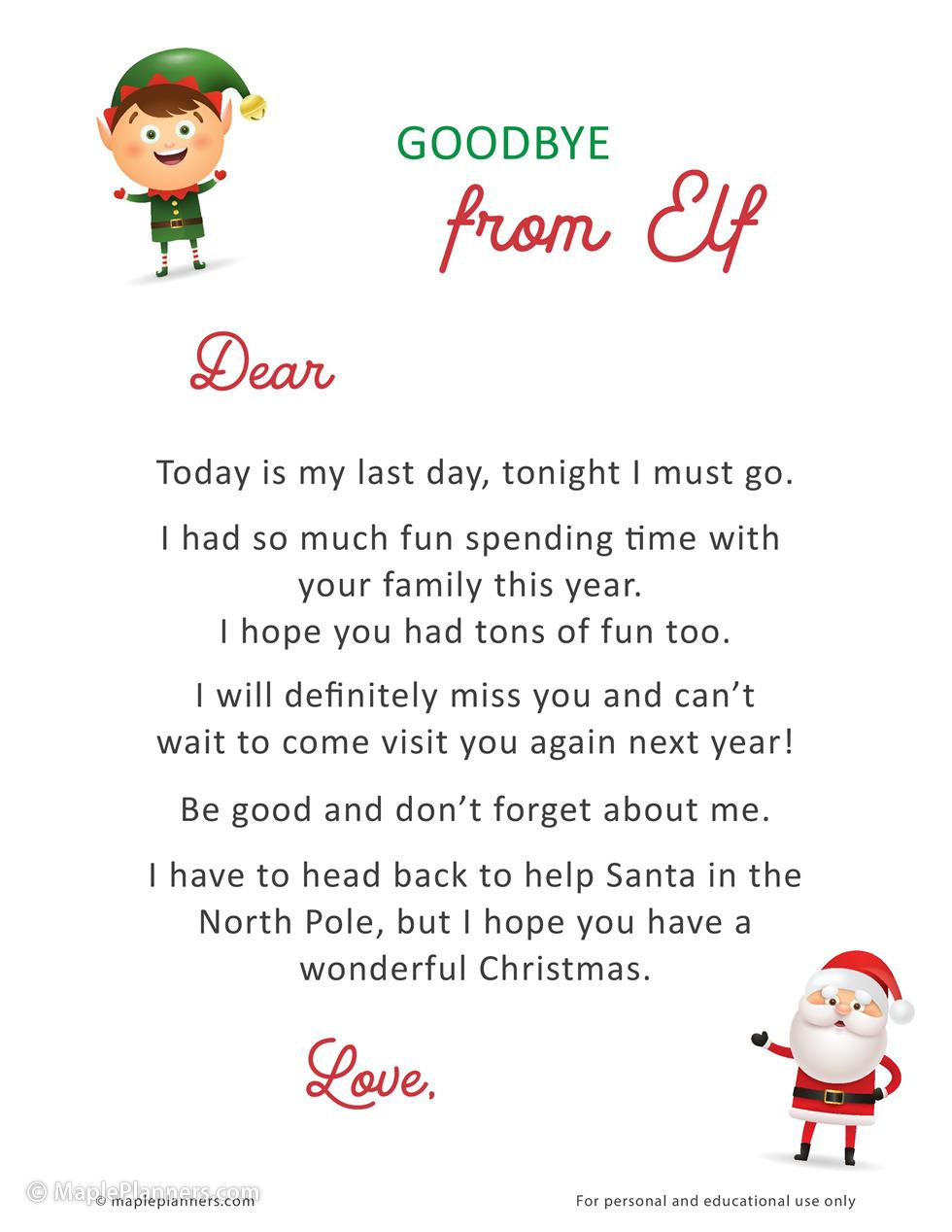 Free Printable Elf On The Shelf Template regarding Elf on the Shelf Welcome Back Letter Free Printable