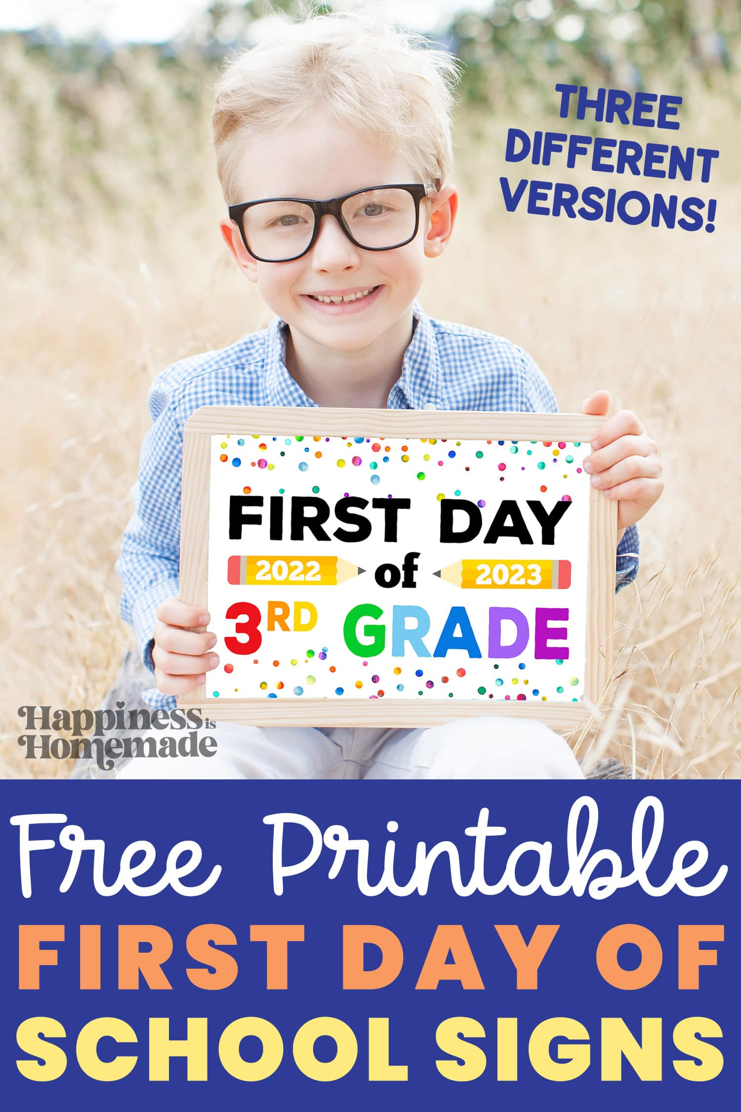 Free Printable First Day Of School Signs 2023-24 - Happiness Is inside First Day Of School Sign Free Printable