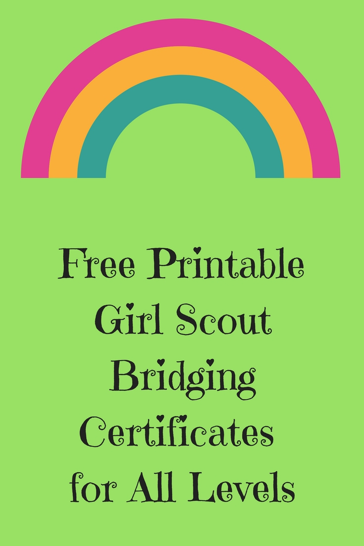 Free Printable Girl Scout Bridging Certificates For All Levels with Free Bridging Certificate Printable