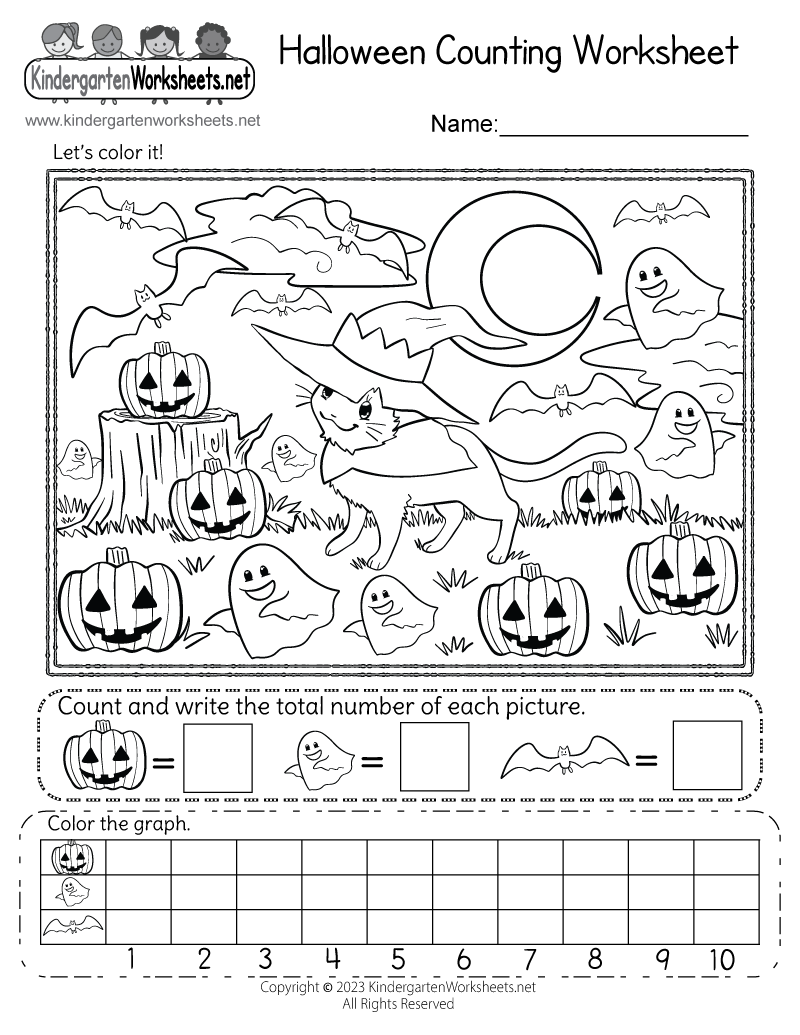 Free Printable Halloween Counting Worksheet for Free Halloween Printables