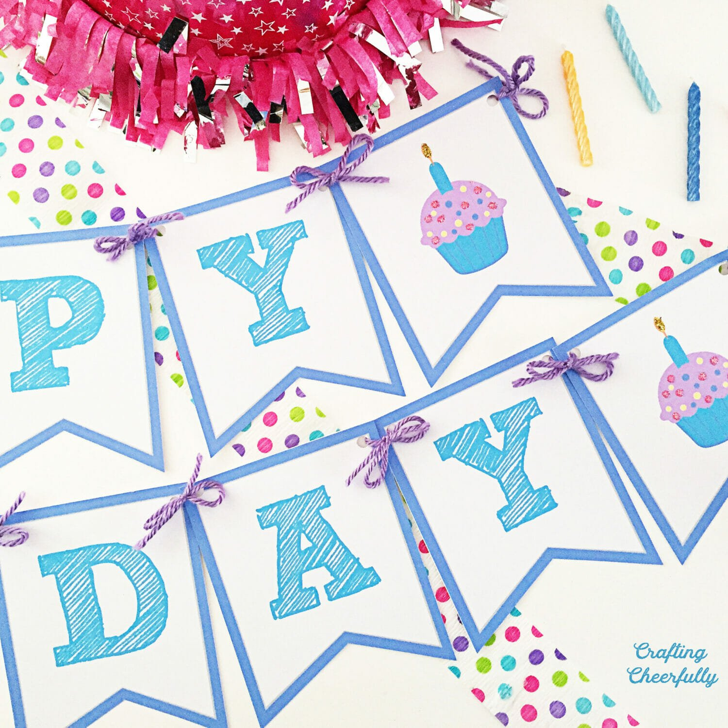 Free Printable Happy Birthday Banner! - Crafting Cheerfully pertaining to Free Happy Birthday Banner Printable