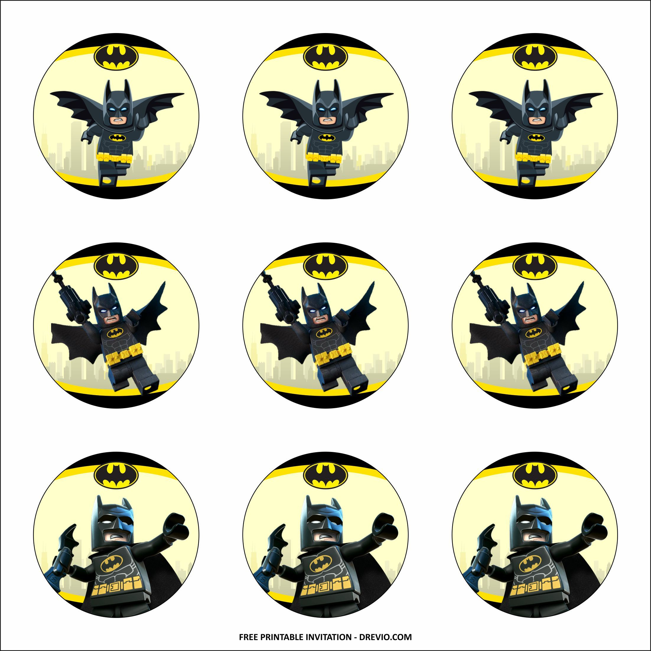 Free Printable) – Lego Batman Birthday Kits Templates | Batman intended for Batman Cupcake Toppers Free Printable