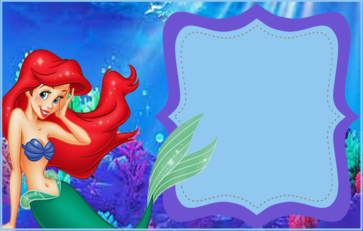 Free Printable Little Mermaid Invitation Template | Mermaid in Free Little Mermaid Printable Invitations