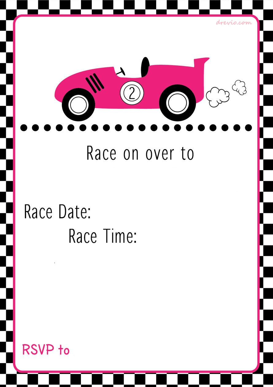 Free Printable Race Car Birthday Party Invitations – Updated with Free Printable Birthday Invitations Cars Theme