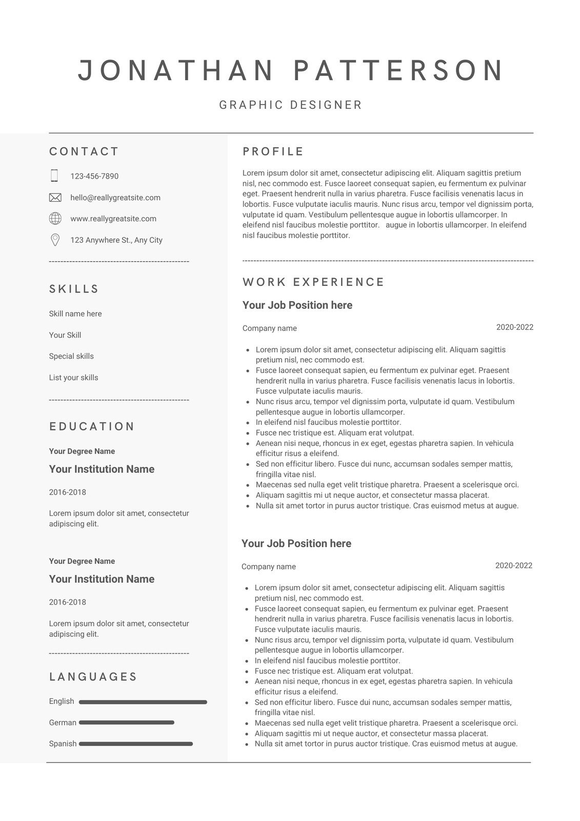 Free Printable Resume Templates You Can Customize | Canva for Free Online Resume Templates Printable