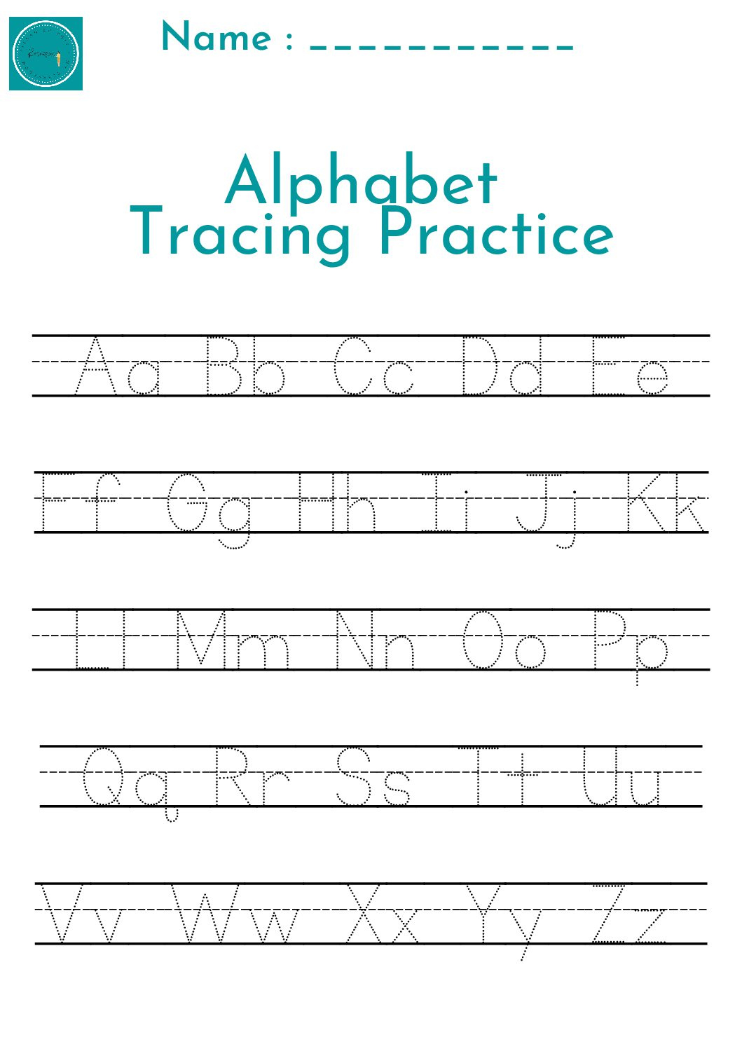 Free Printable Trace The Alphabet Letters Worksheet • Teacha! pertaining to Free Printable Alphabet Worksheets for Grade 1