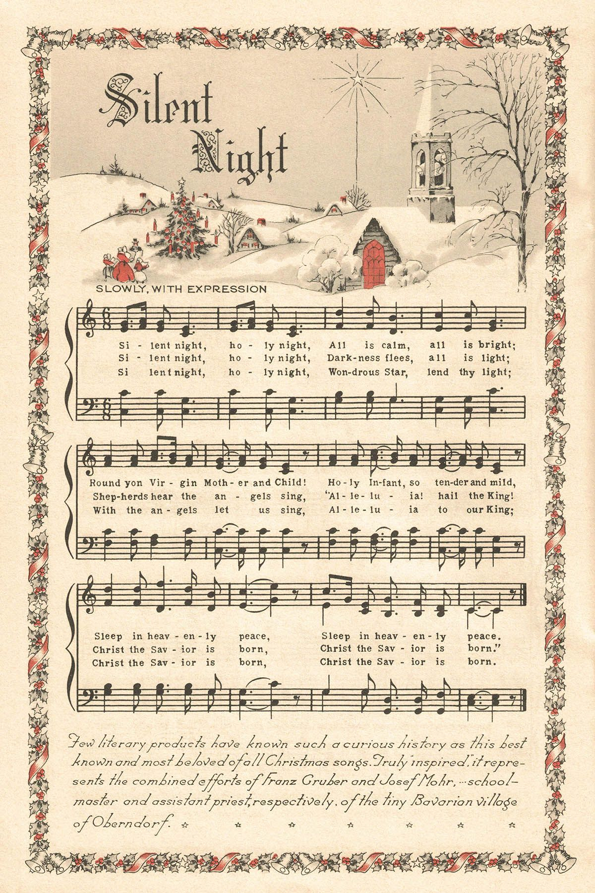 Free Printable Vintage Color Illustration Christmas Carols | Free with regard to Christmas Carols Sheet Music Free Printable