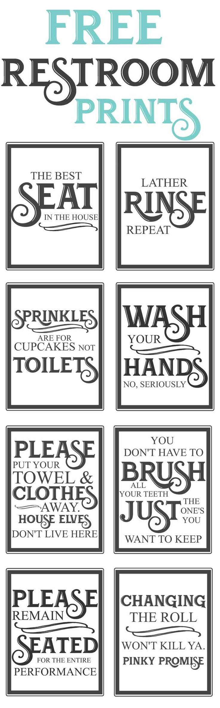 Free Vintage Bathroom Printables - | Bathroom Printables, Vintage pertaining to Free Printable Bathroom Quotes