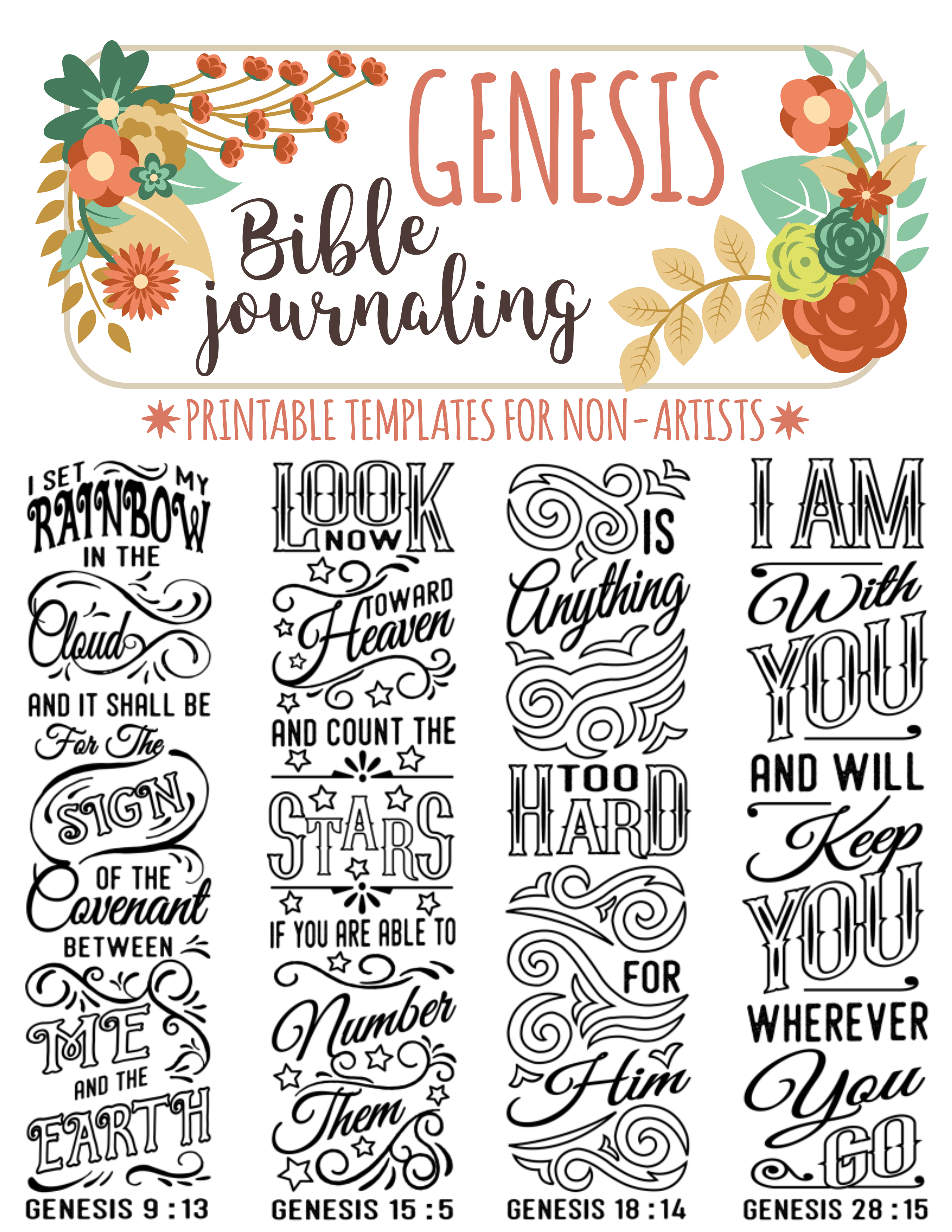 Genesis 4 Bible Journaling Printable Templates, Illustrated within Free Bible Journaling Printables